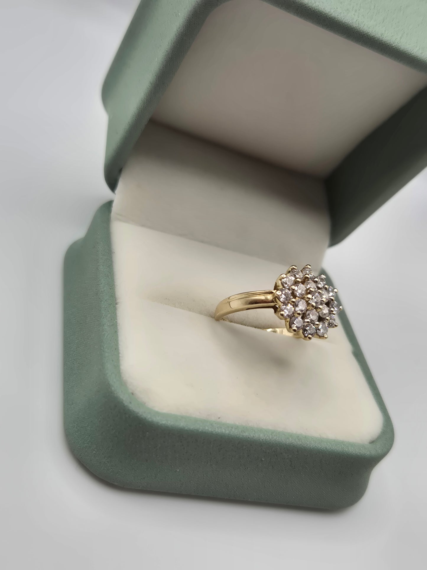9ct gold cz cluster ring