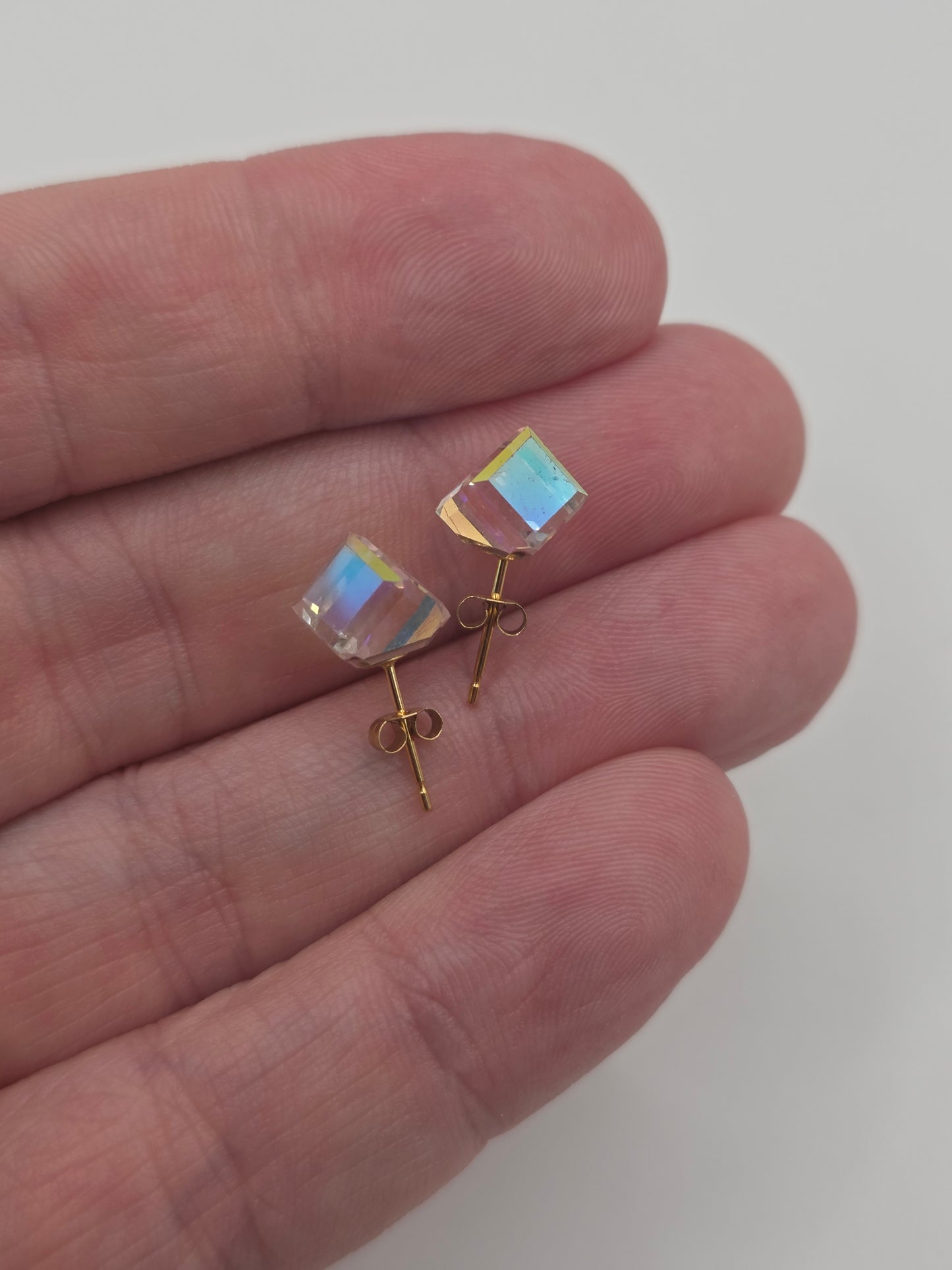 9ct gold crystal earrings