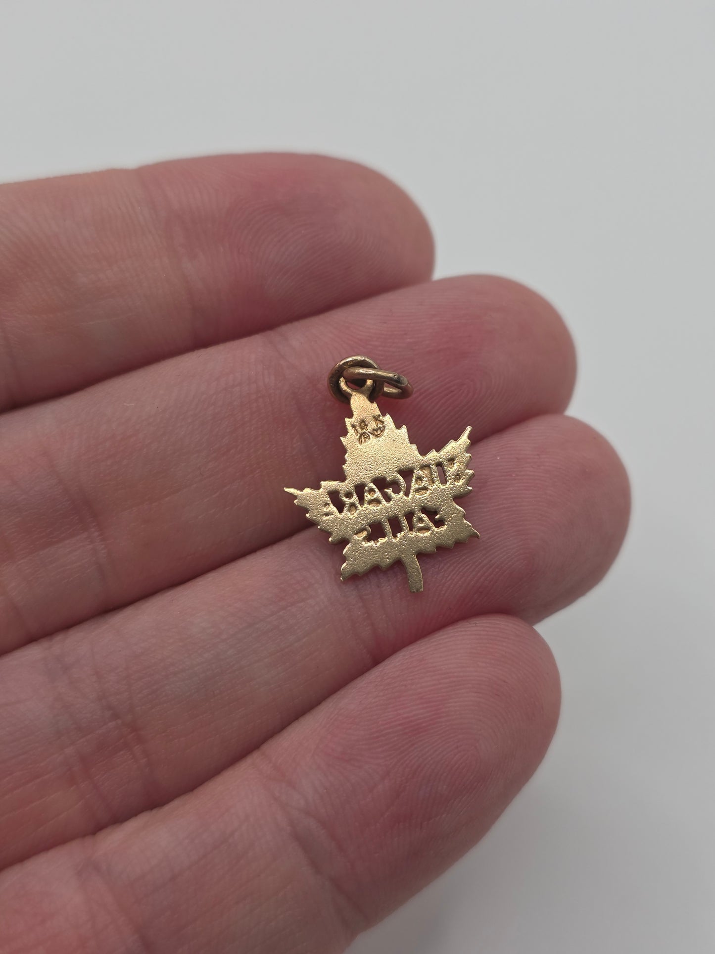9ct gold niagara falls maple leaf charm