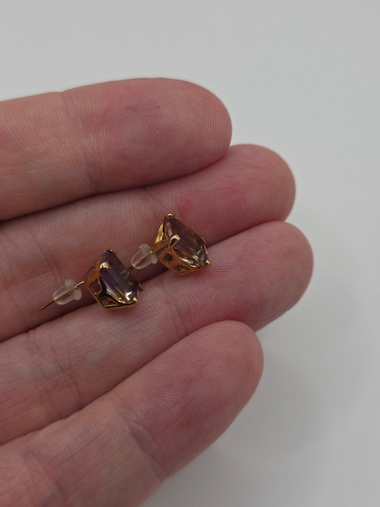 9ct gold ametrine earrings