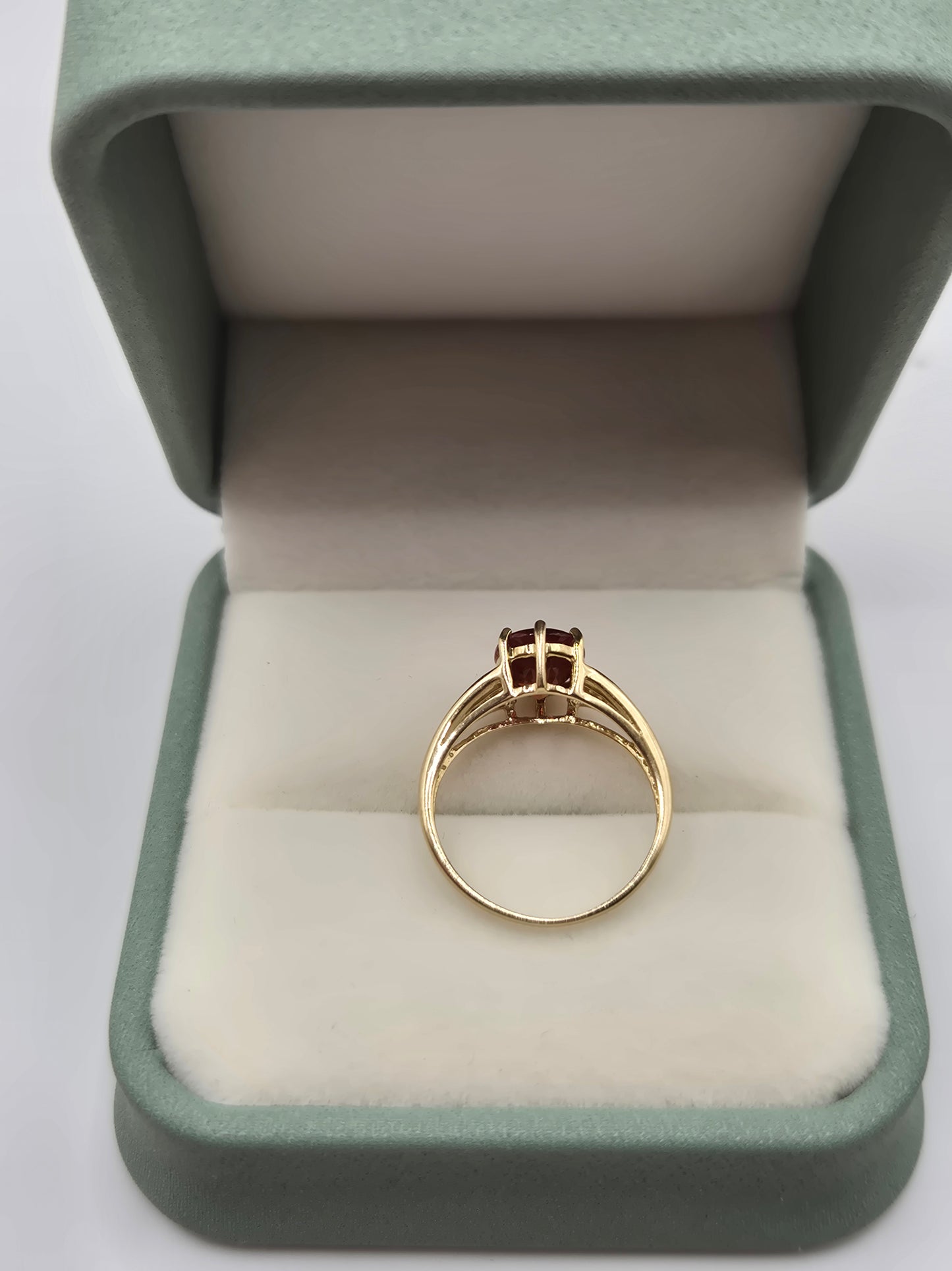 9ct gold fire opal and diamond ring