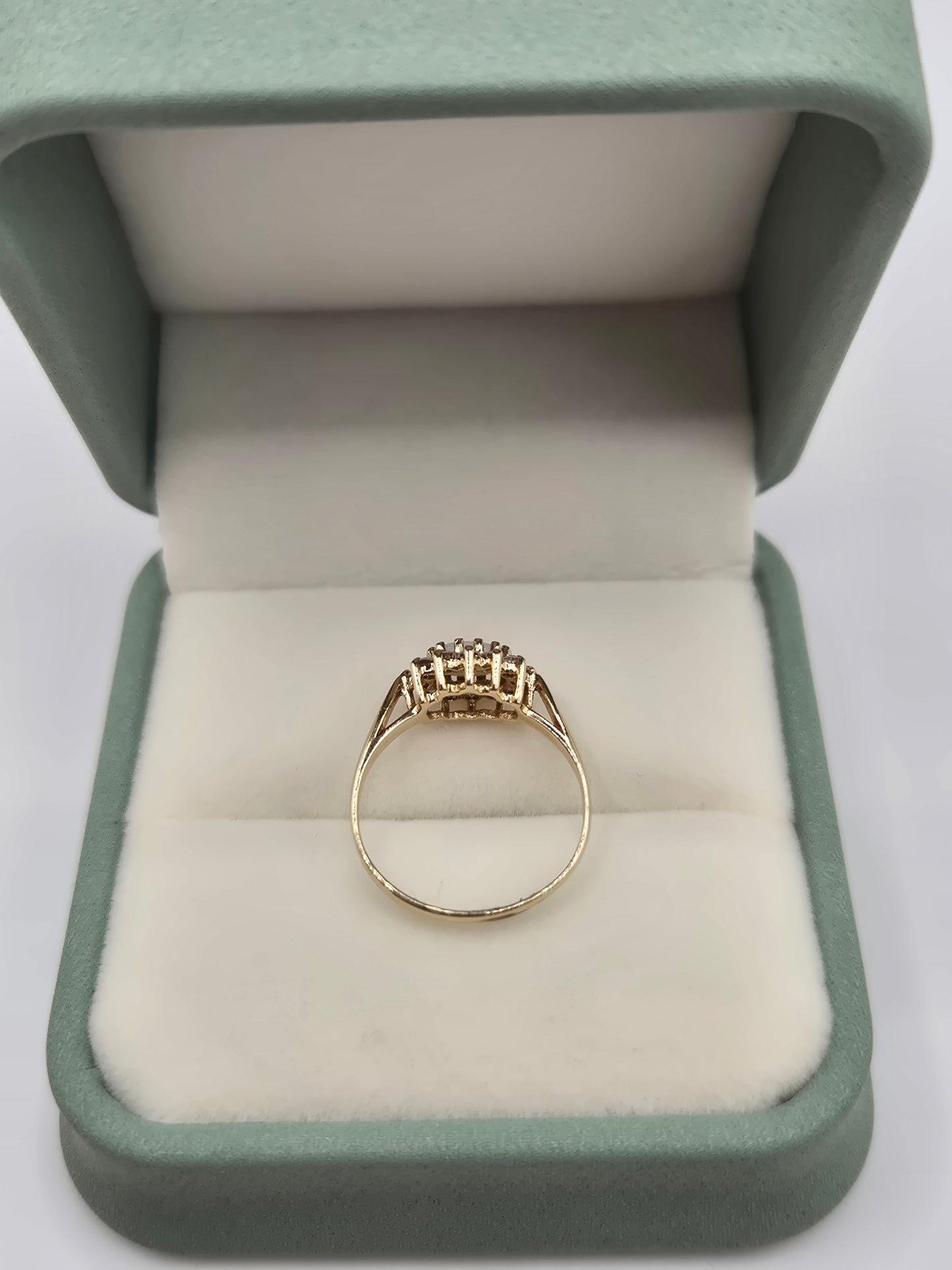 9ct gold opal and cz ring