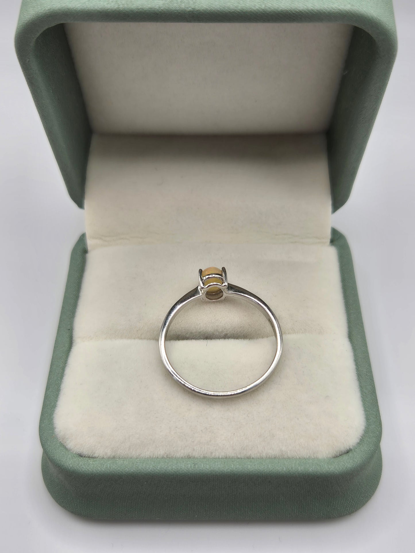 Silver opal ring