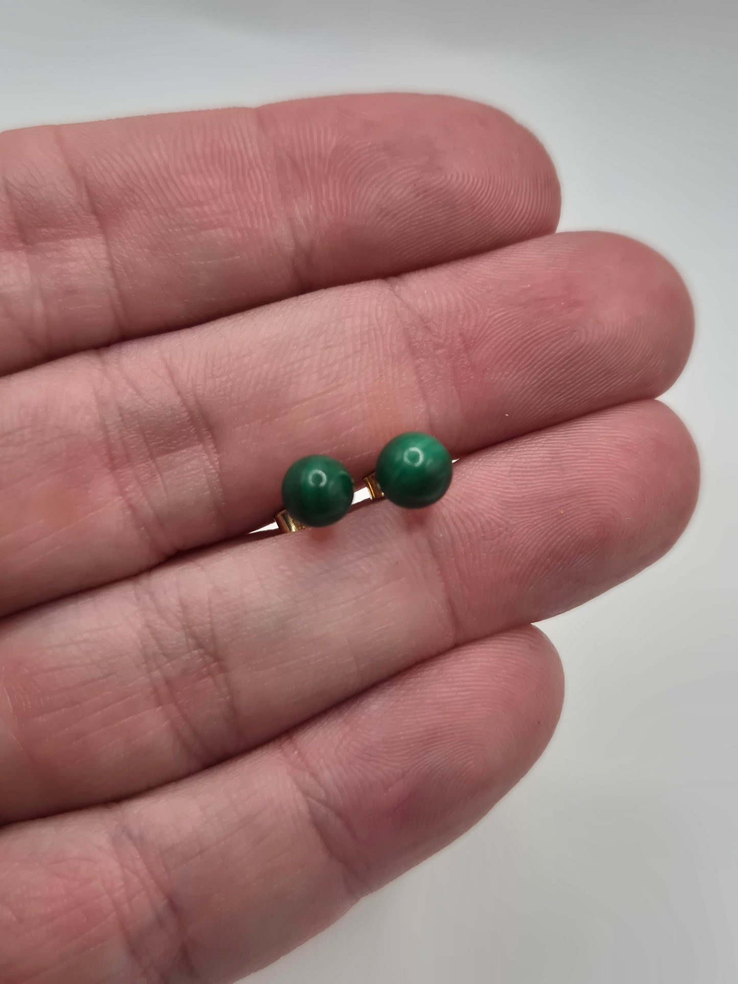 9ct gold malachite earrings