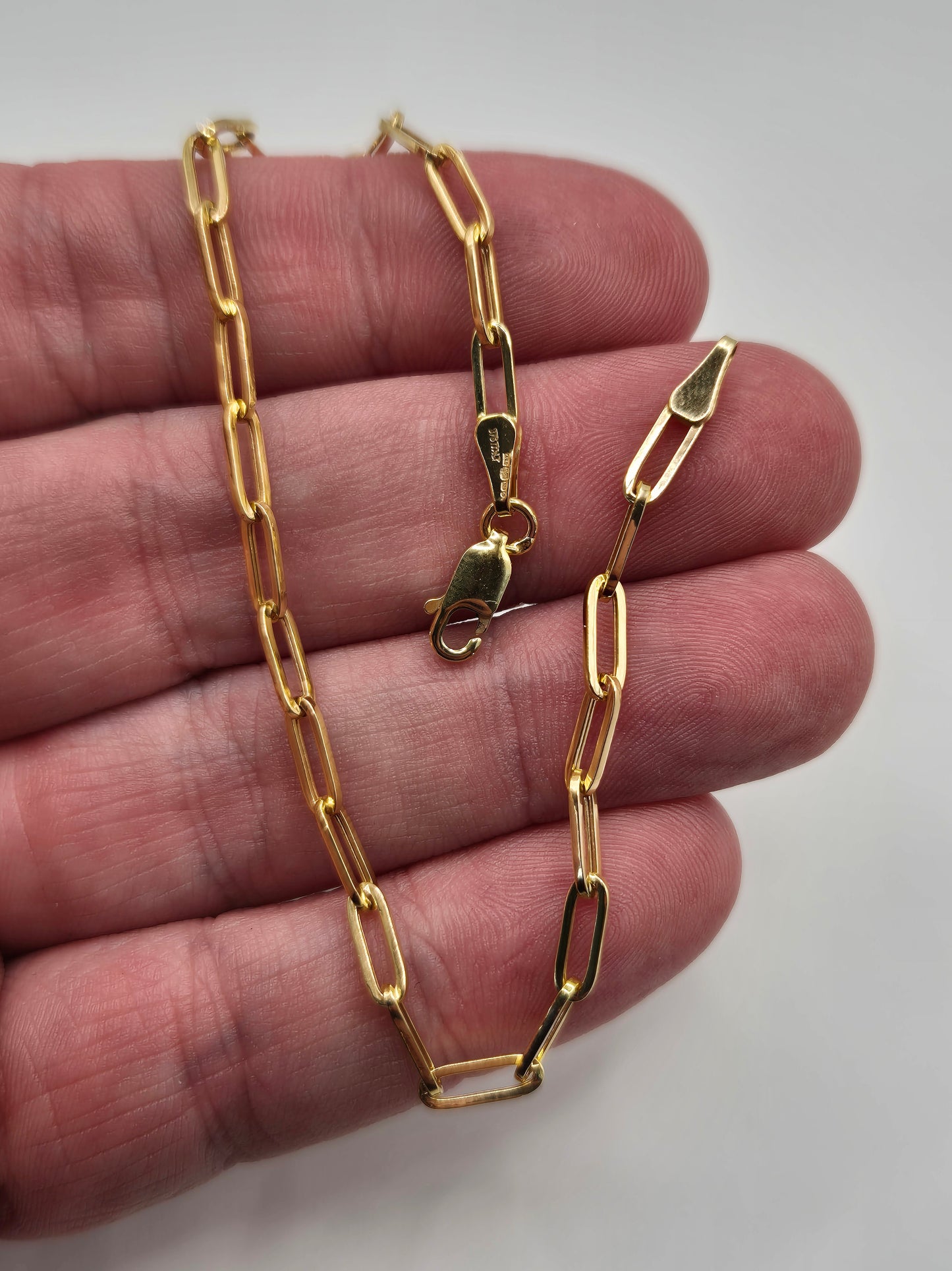 9ct gold paper clip link bracelet