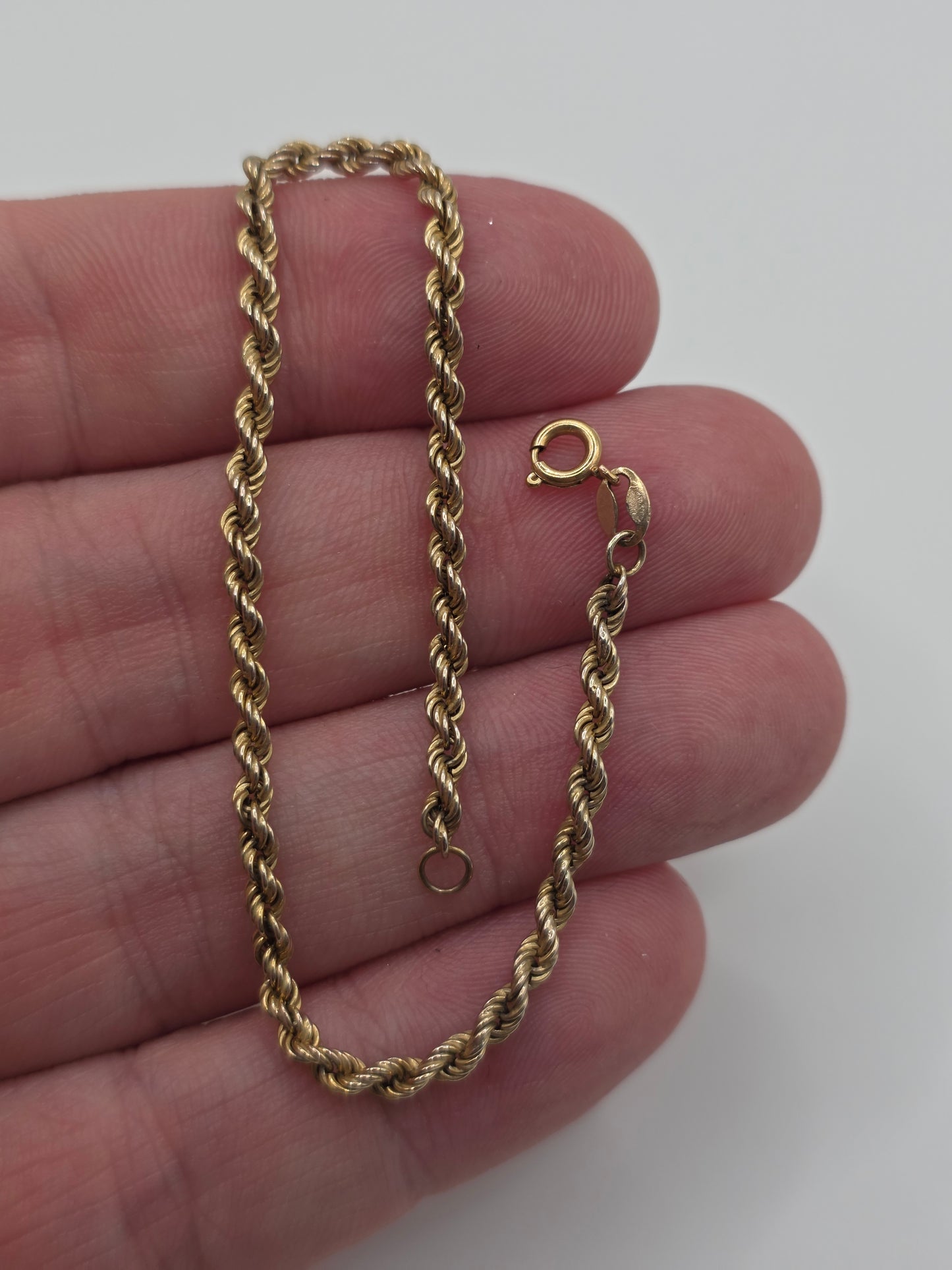 9ct gold rope bracelet