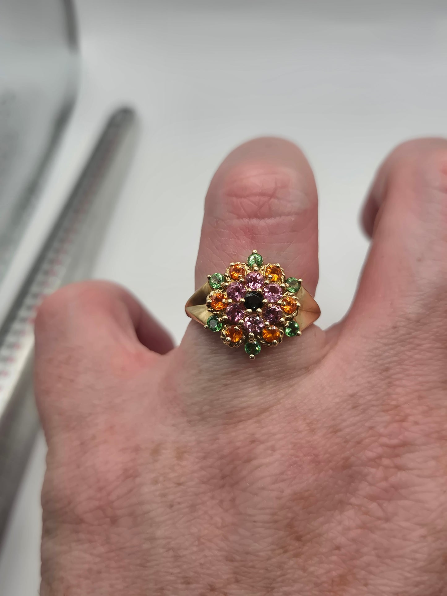 9ct gold multigem ring