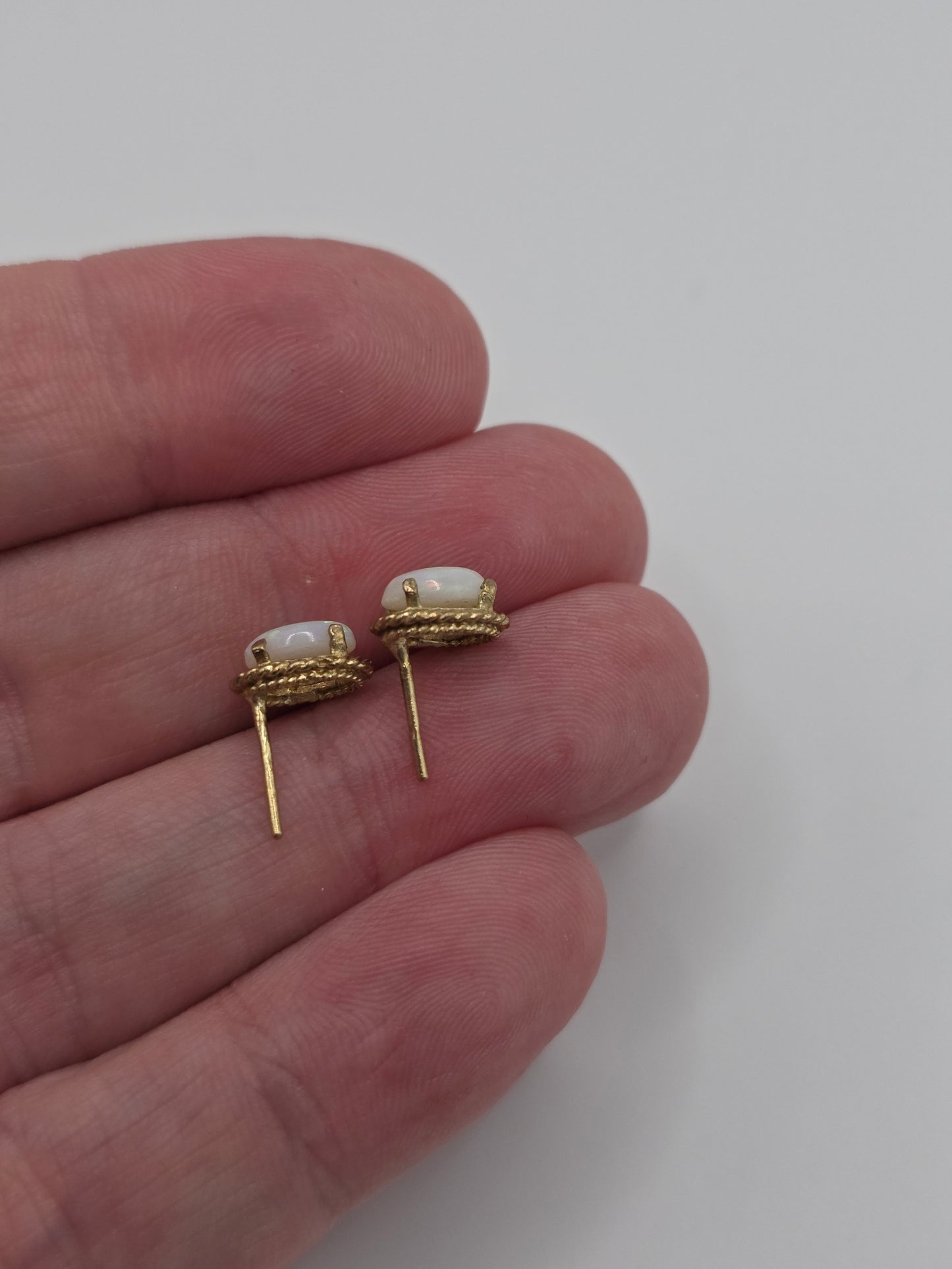 9ct gold opal earrings
