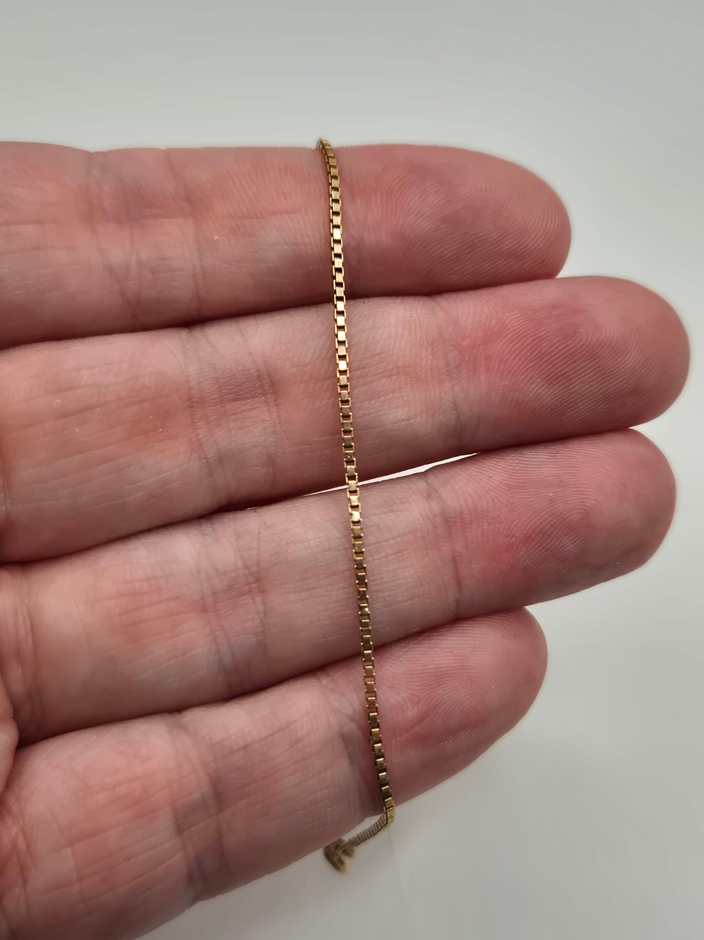 9ct gold box link bracelet
