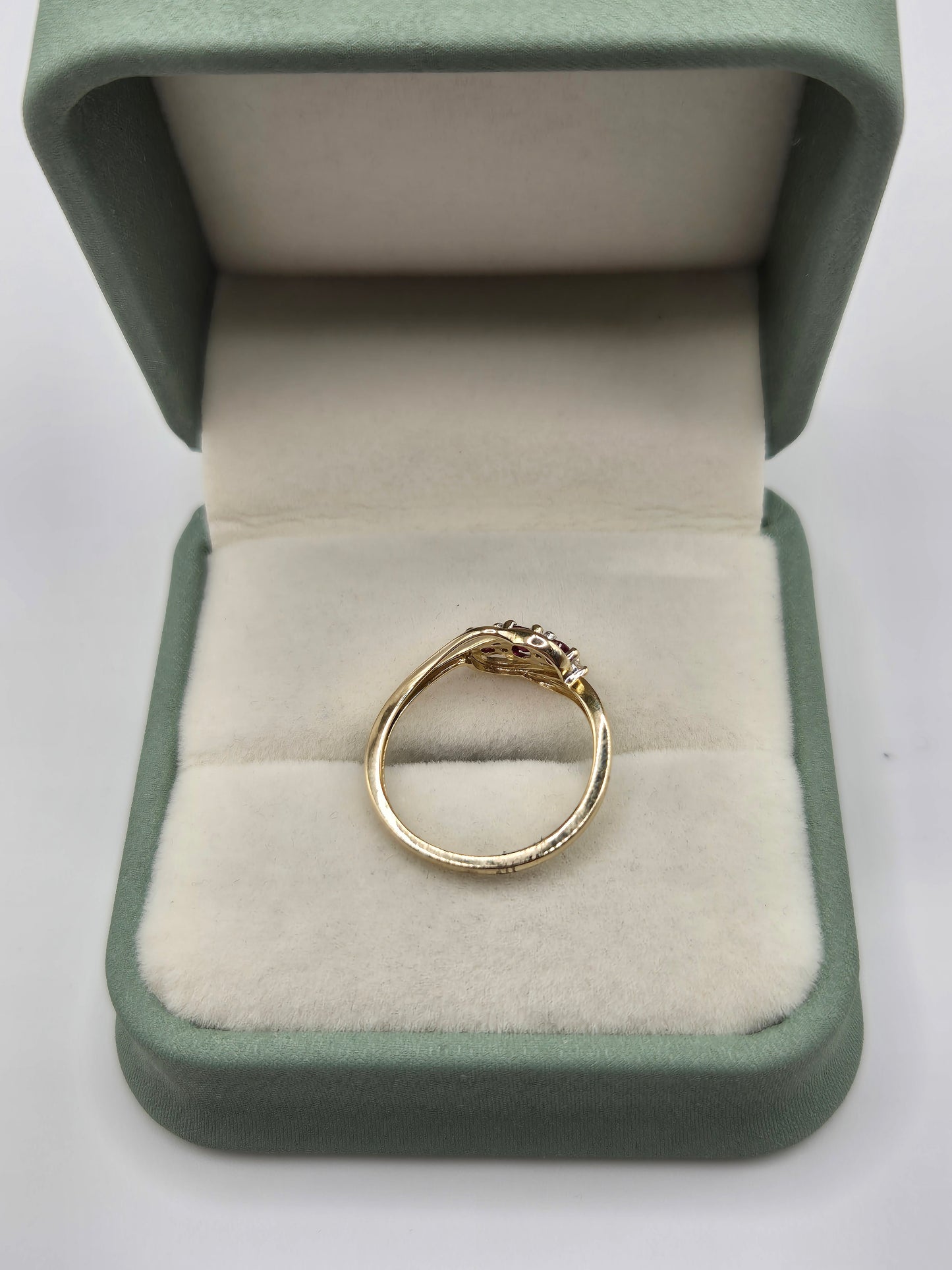 9ct gold ruby and diamond ring