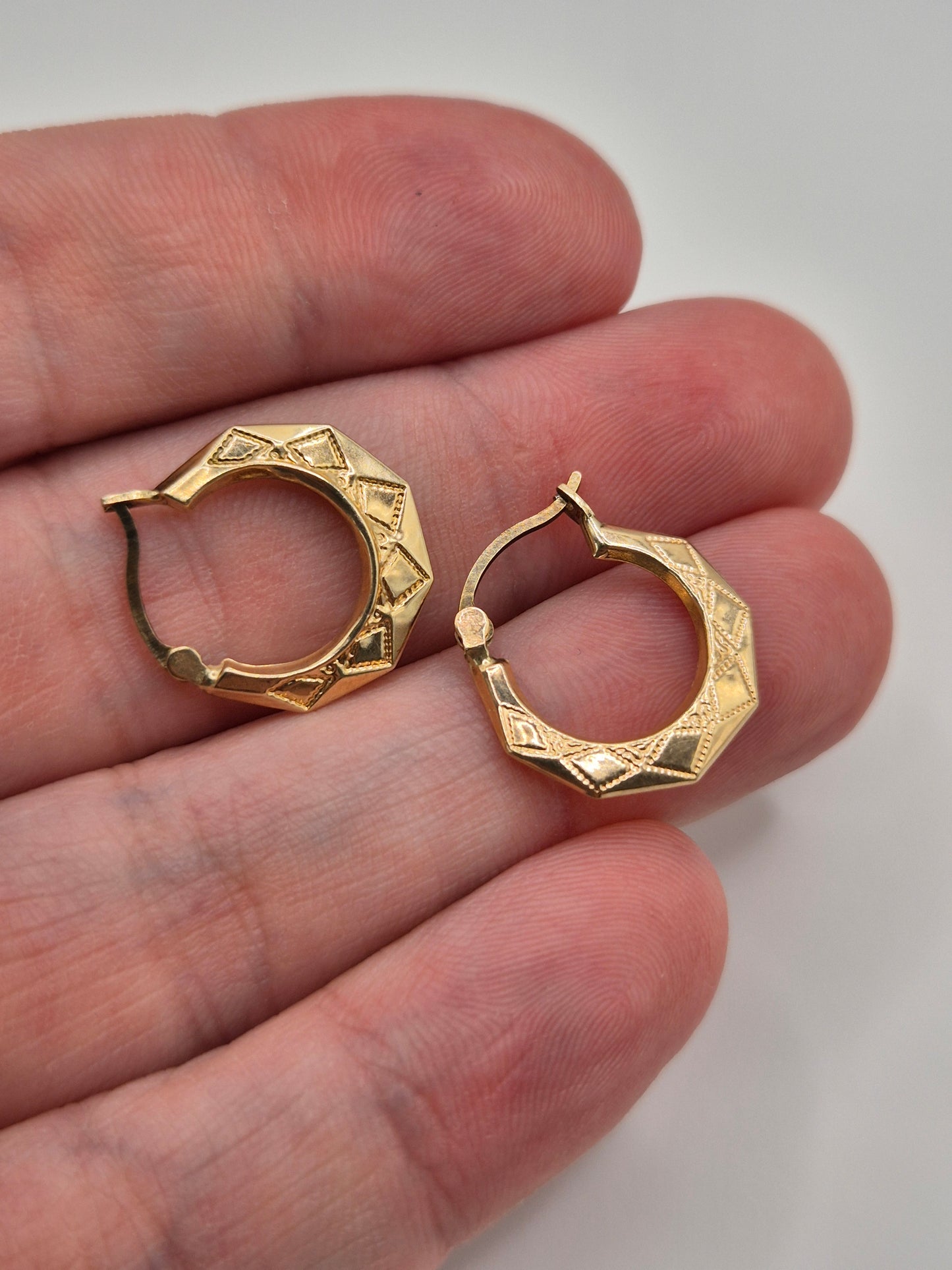 9ct gold creole earrings