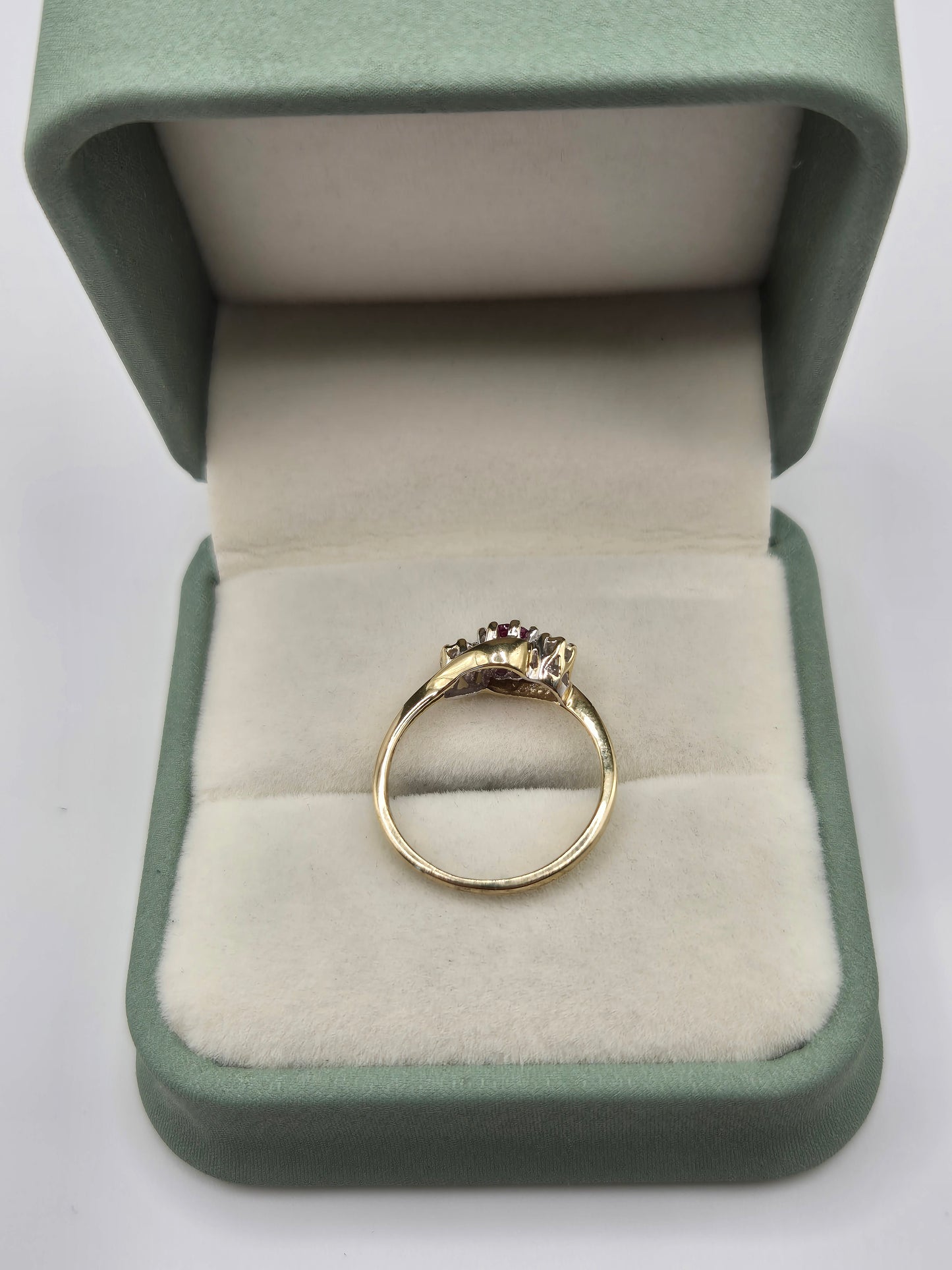 9ct gold ruby and diamond ring