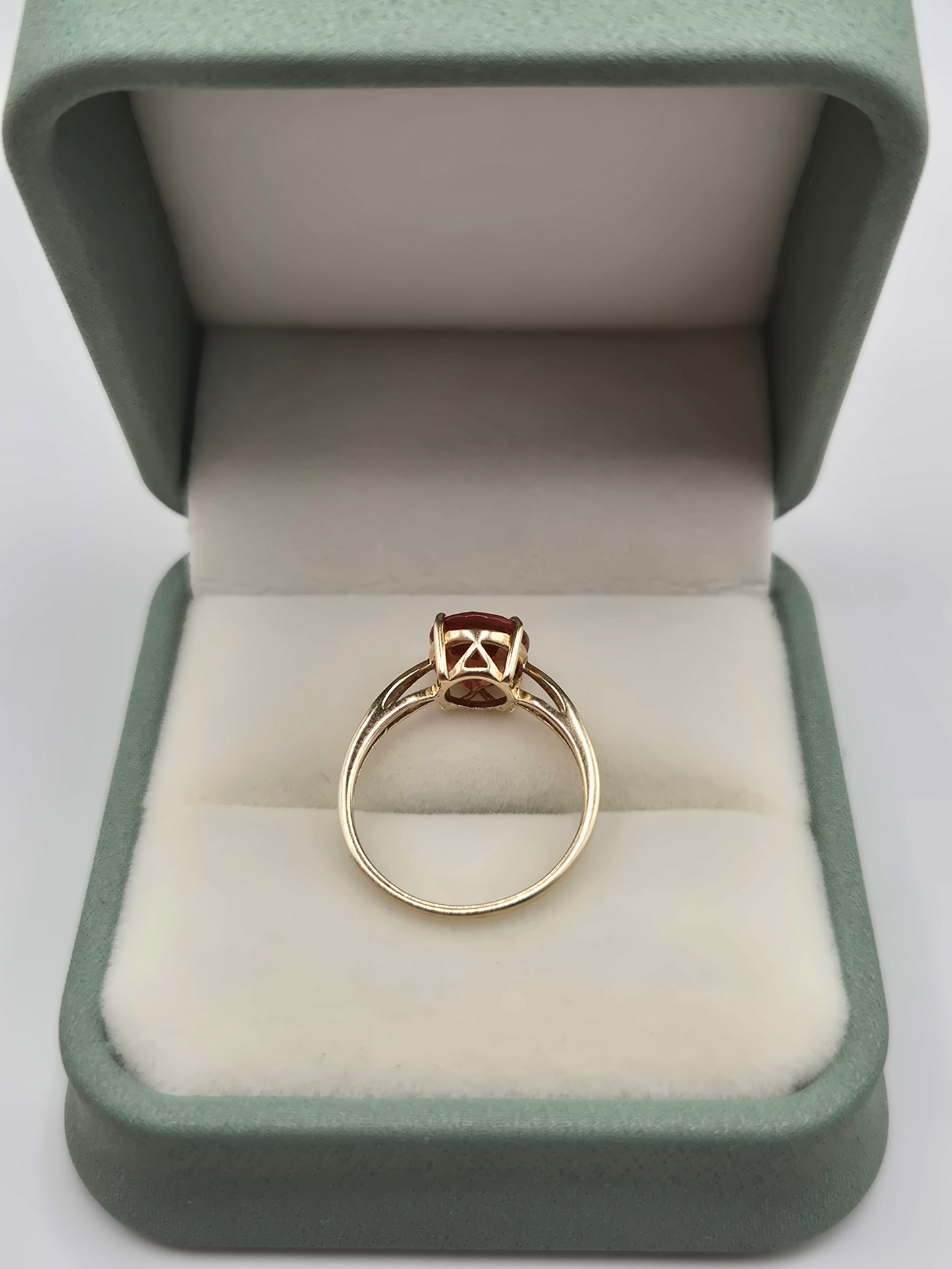 9ct gold peach topaz ring
