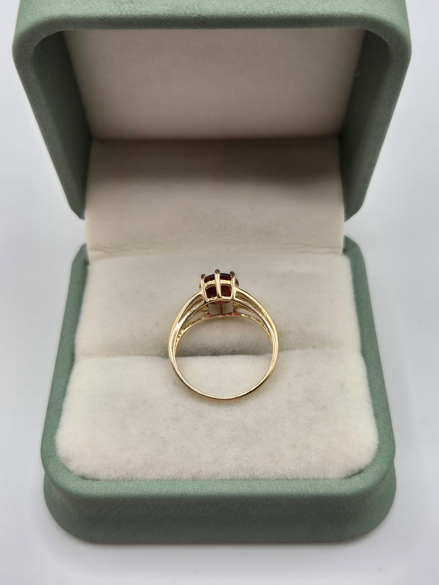 9ct gold fire opal and diamond ring
