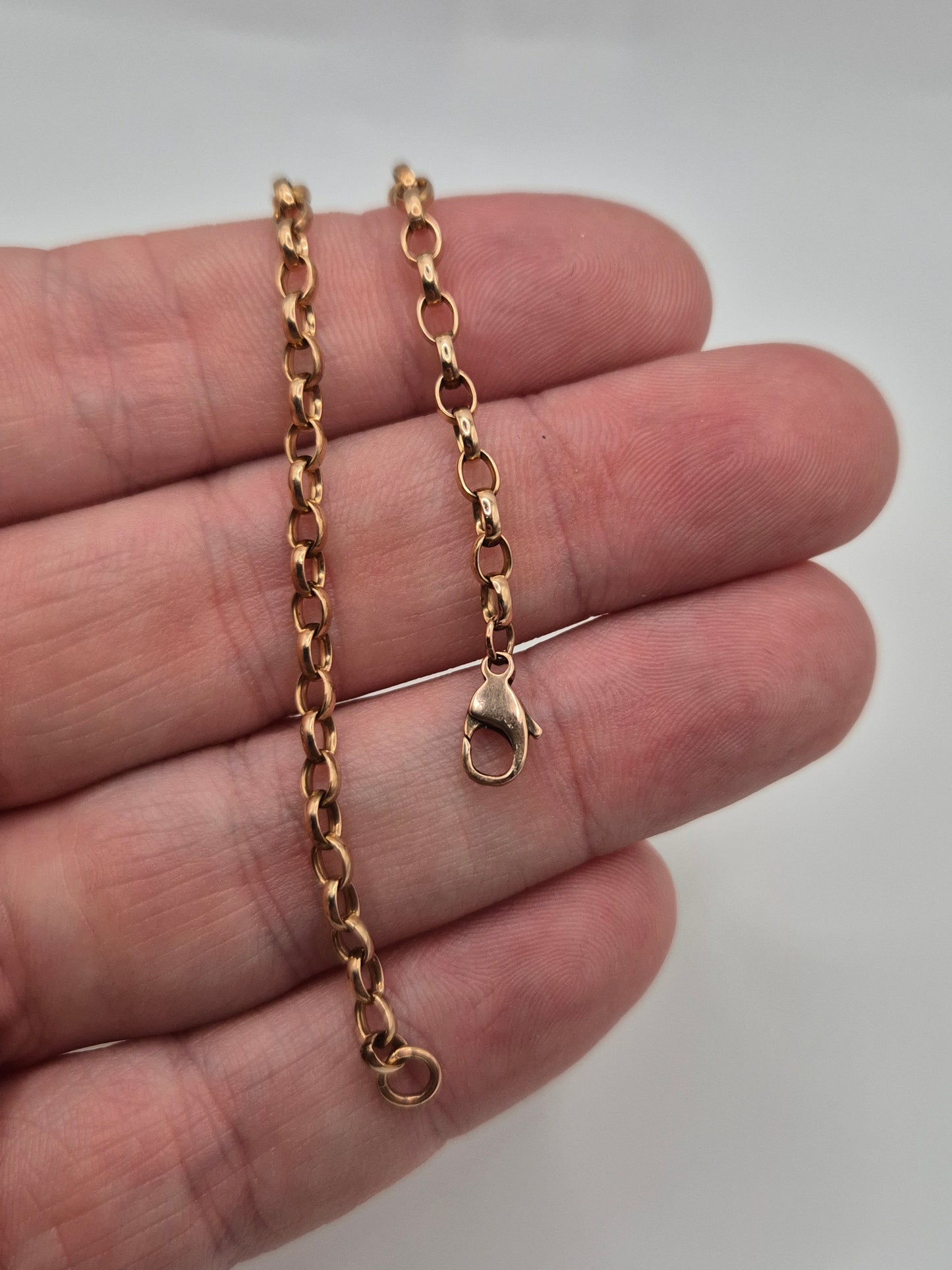 9ct rose gold belcher bracelet