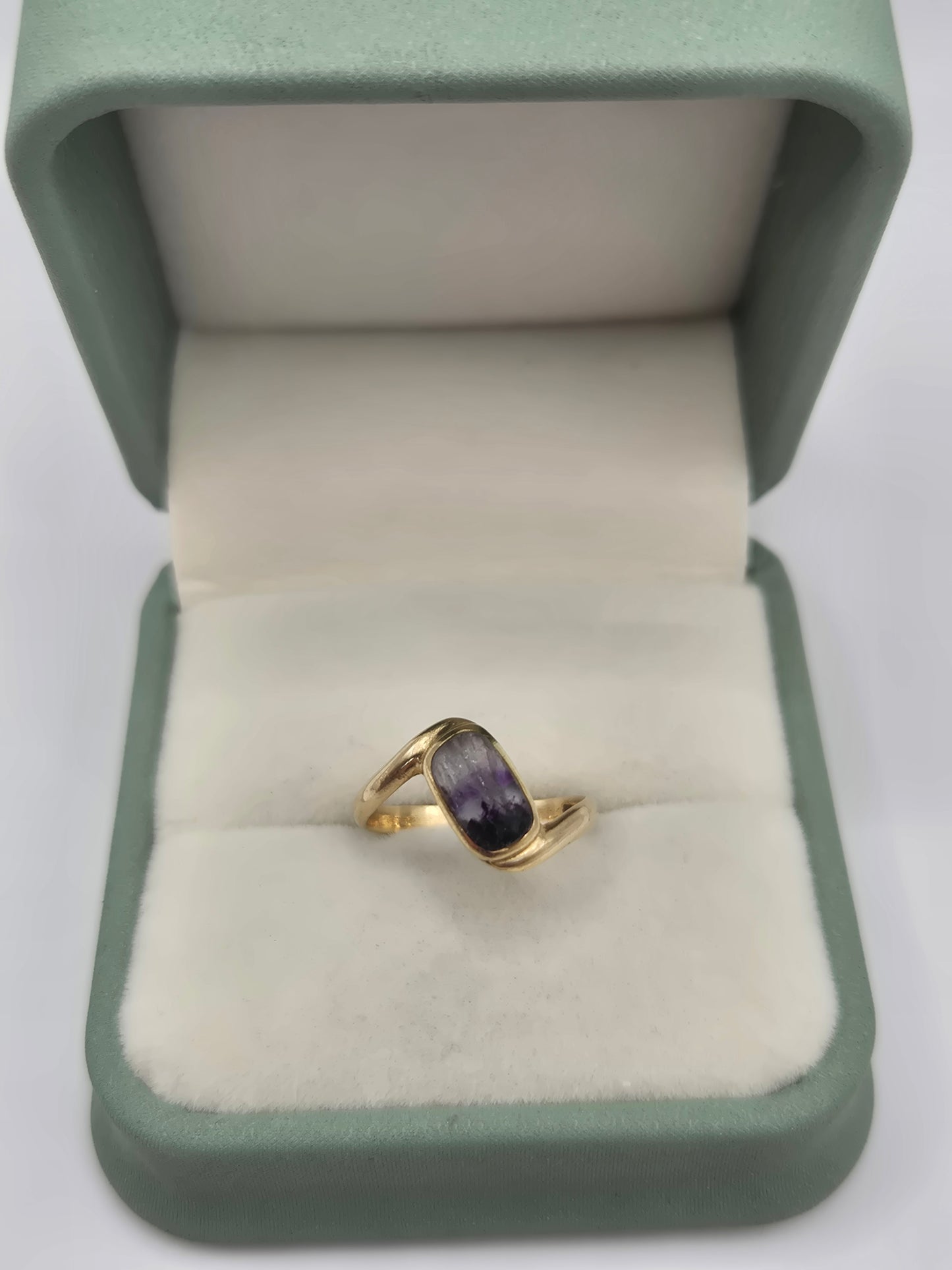 9ct gold Blue John ring