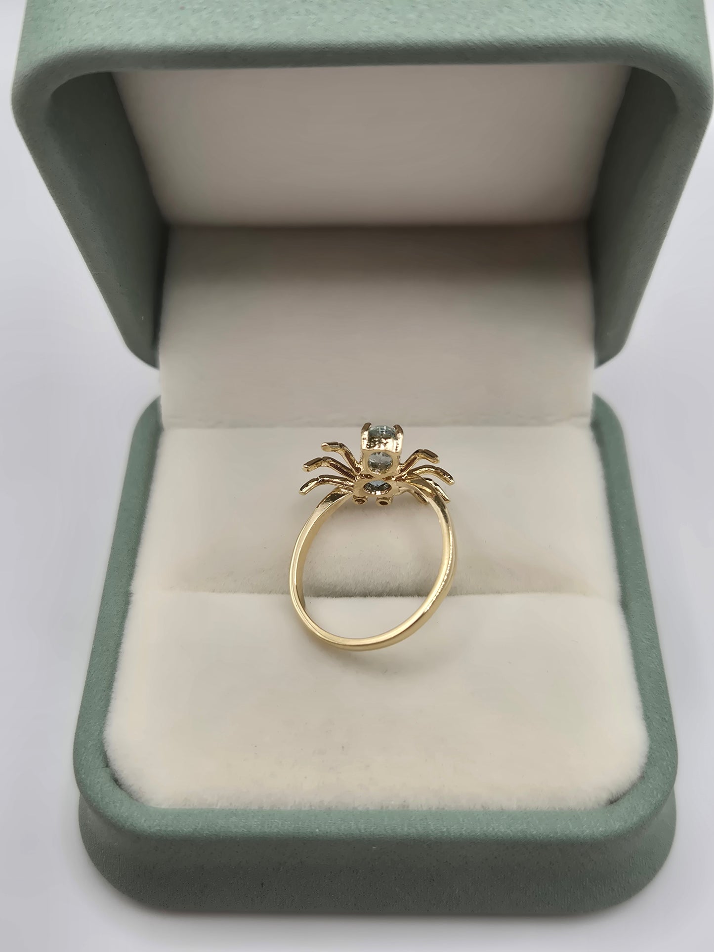 9ct gold topaz and diamond spider ring