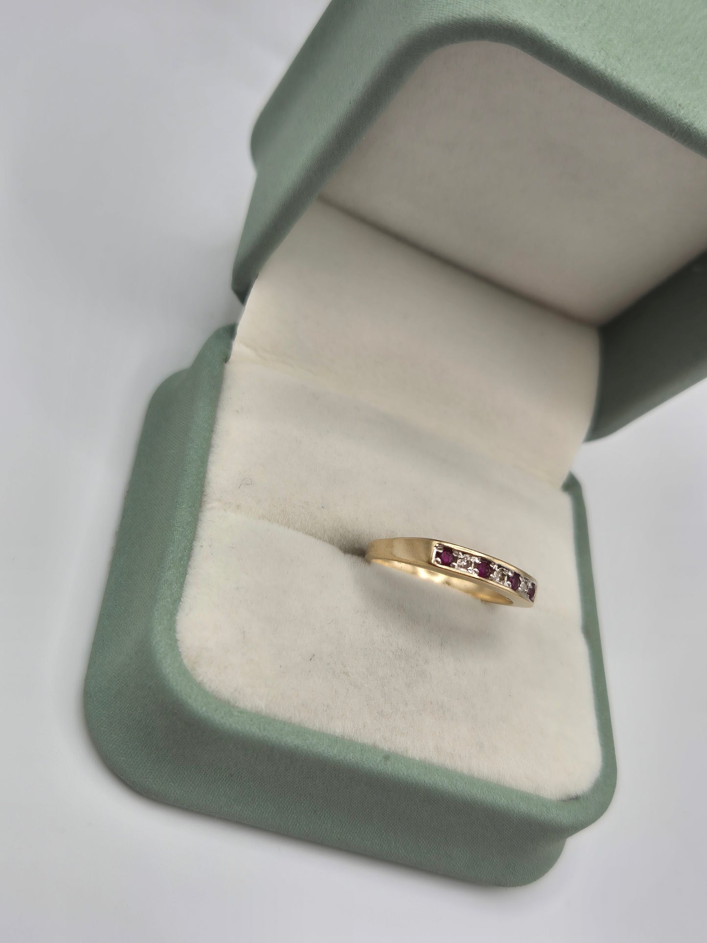 9ct gold ruby and diamond ring