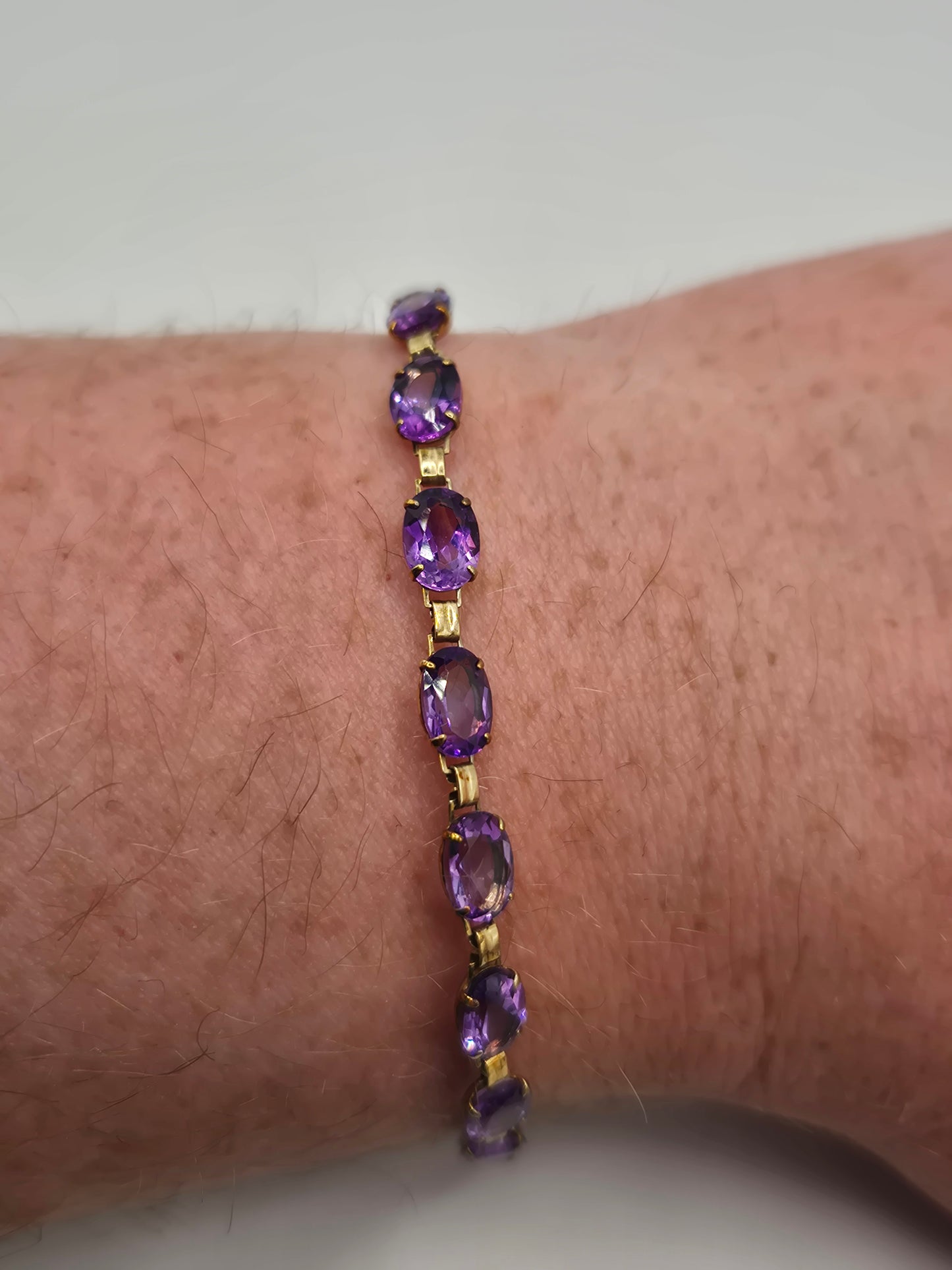 9ct gold amethyst bracelet