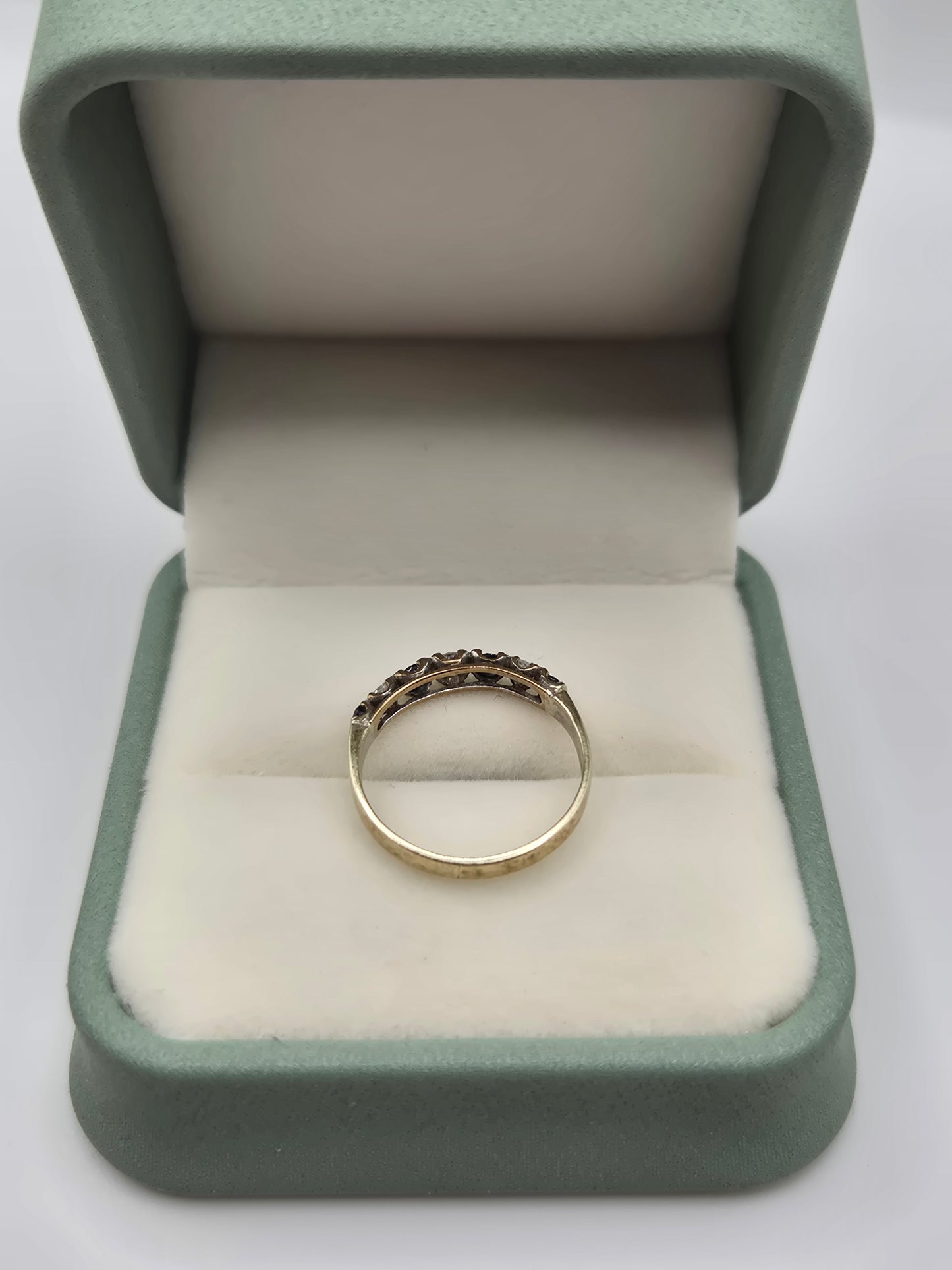 9ct gold sapphire and cz ring