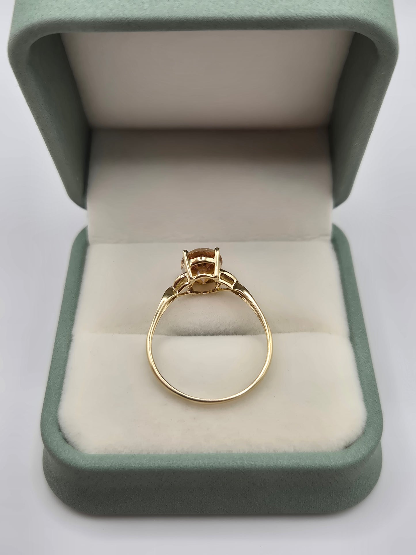 9ct gold fire topaz and diamond ring