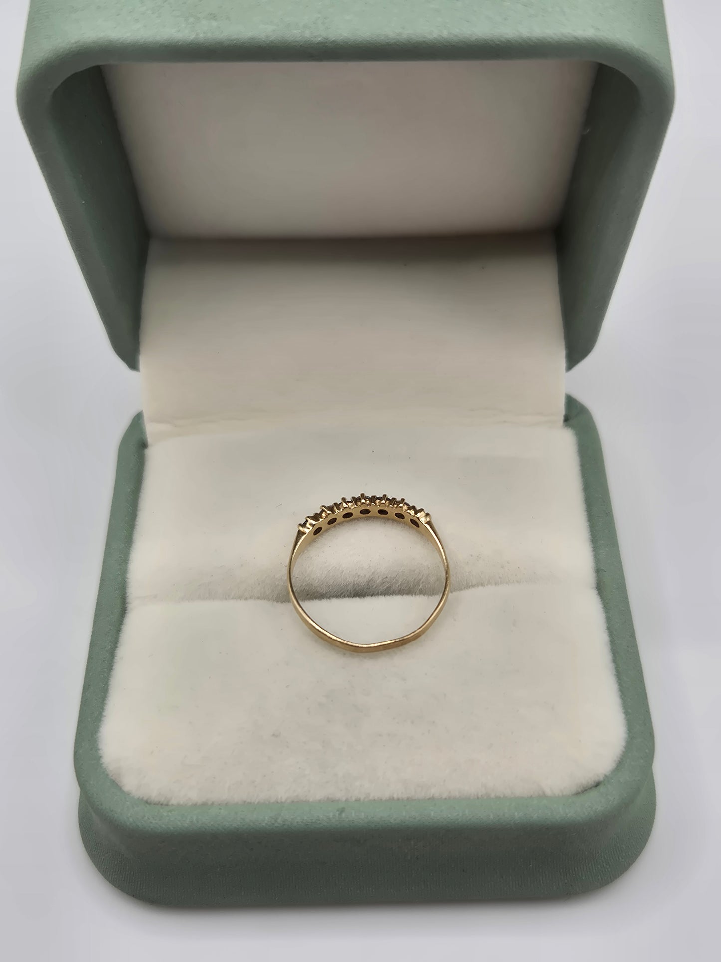 9ct gold sapphire and cz ring