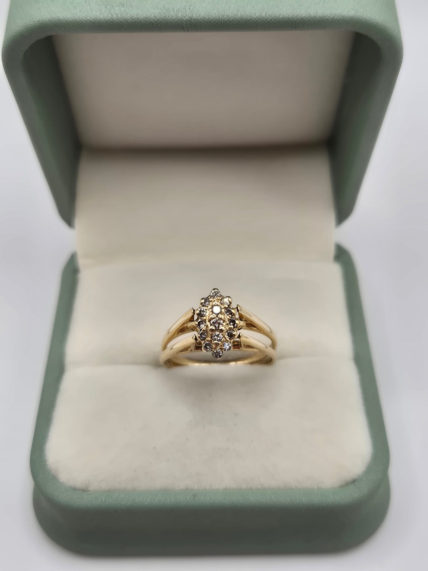 Heavy 14ct gold turquoise and diamond flip ring