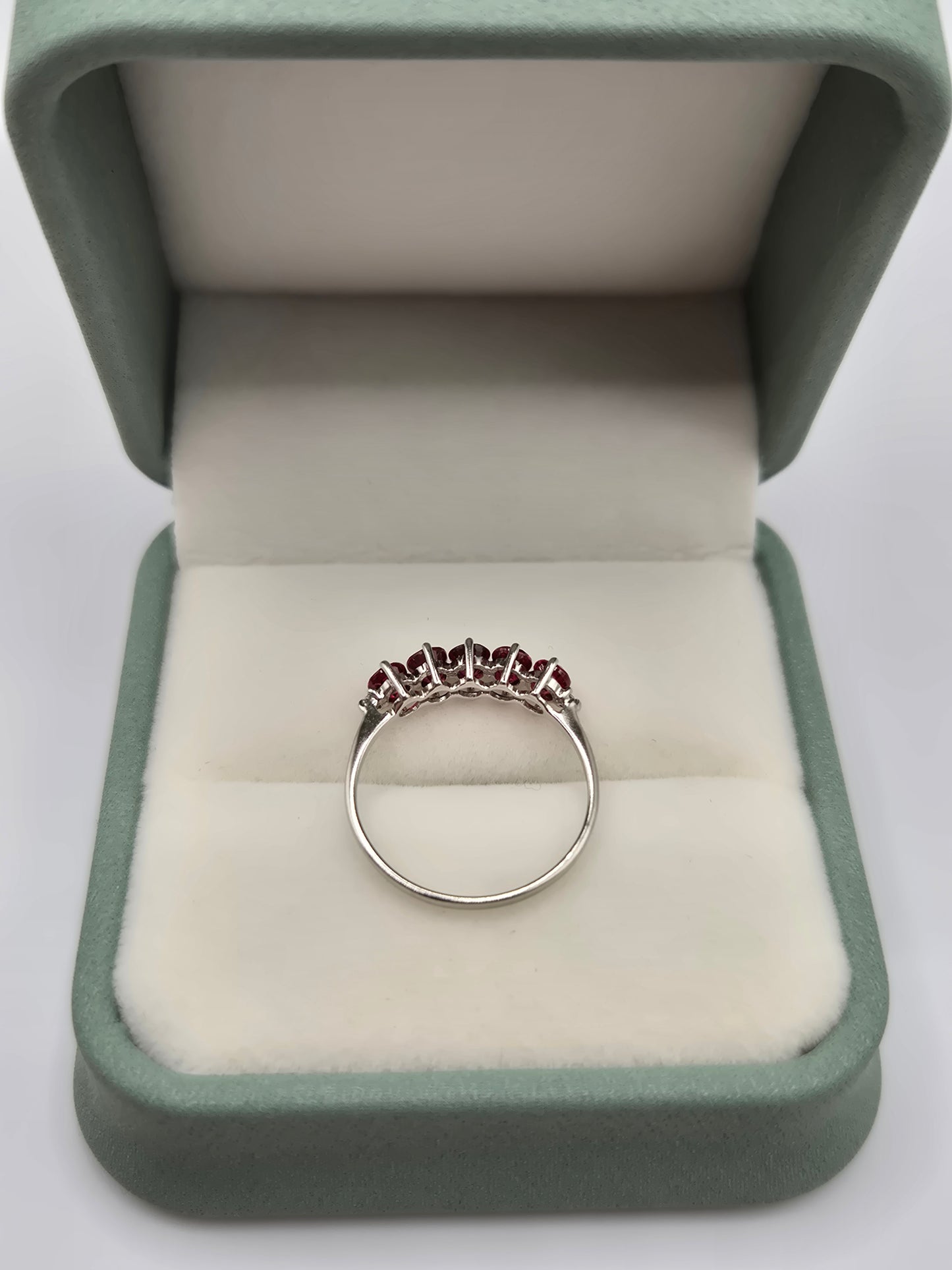 9ct white gold gemstone ring