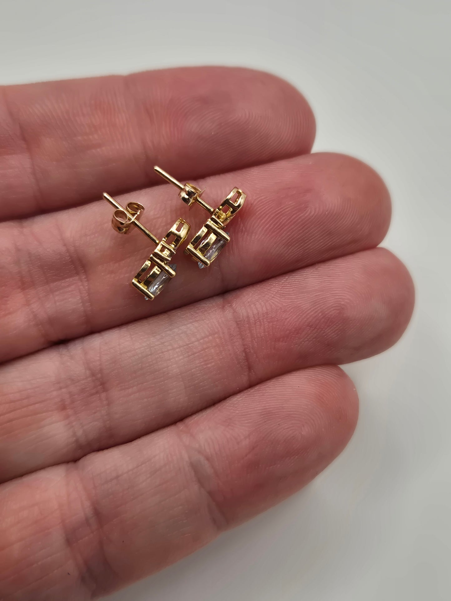 9ct gold topaz and diamond earrings