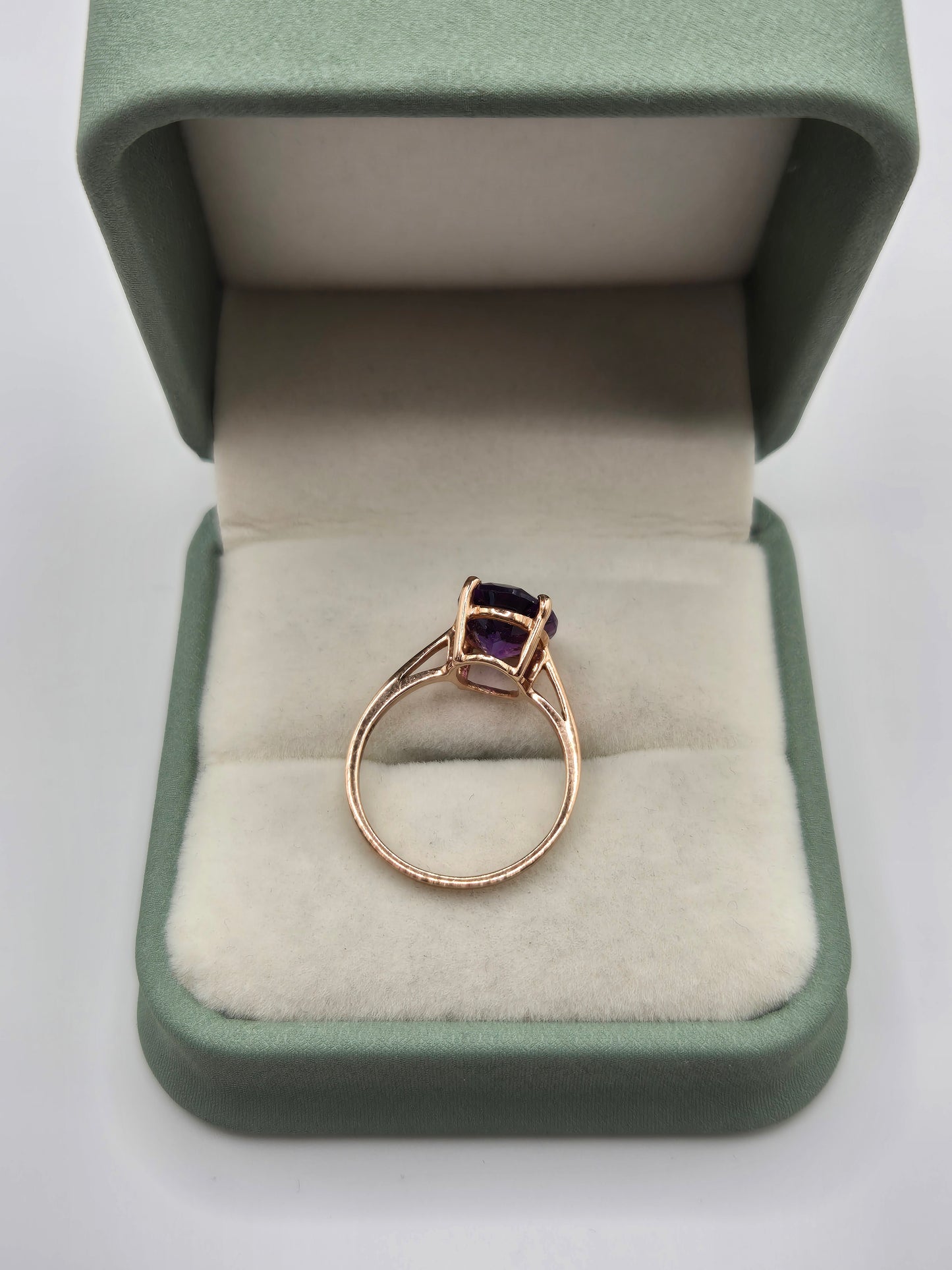 9ct rose gold amethyst ring