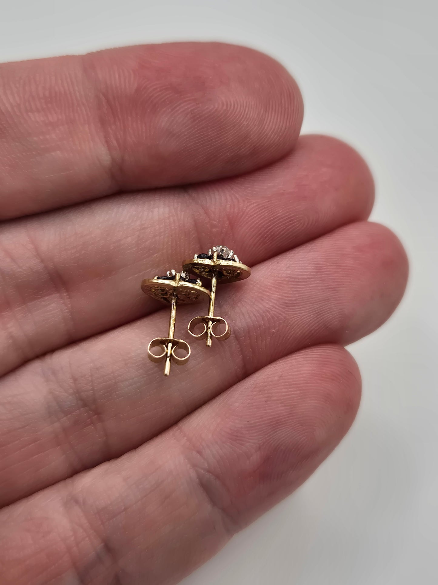 9ct gold sapphire and diamond earrings