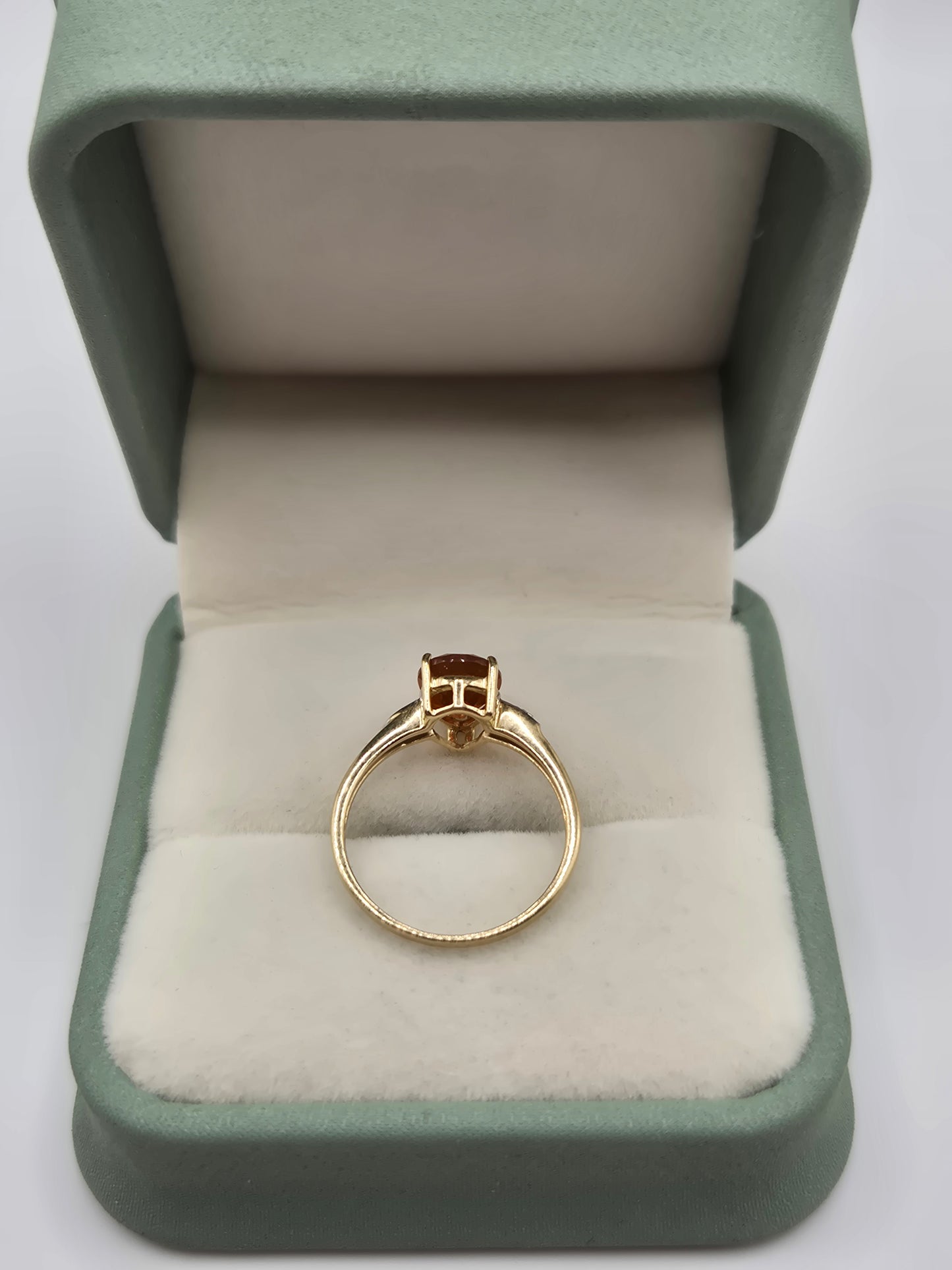 9ct gold fire opal and diamond ring