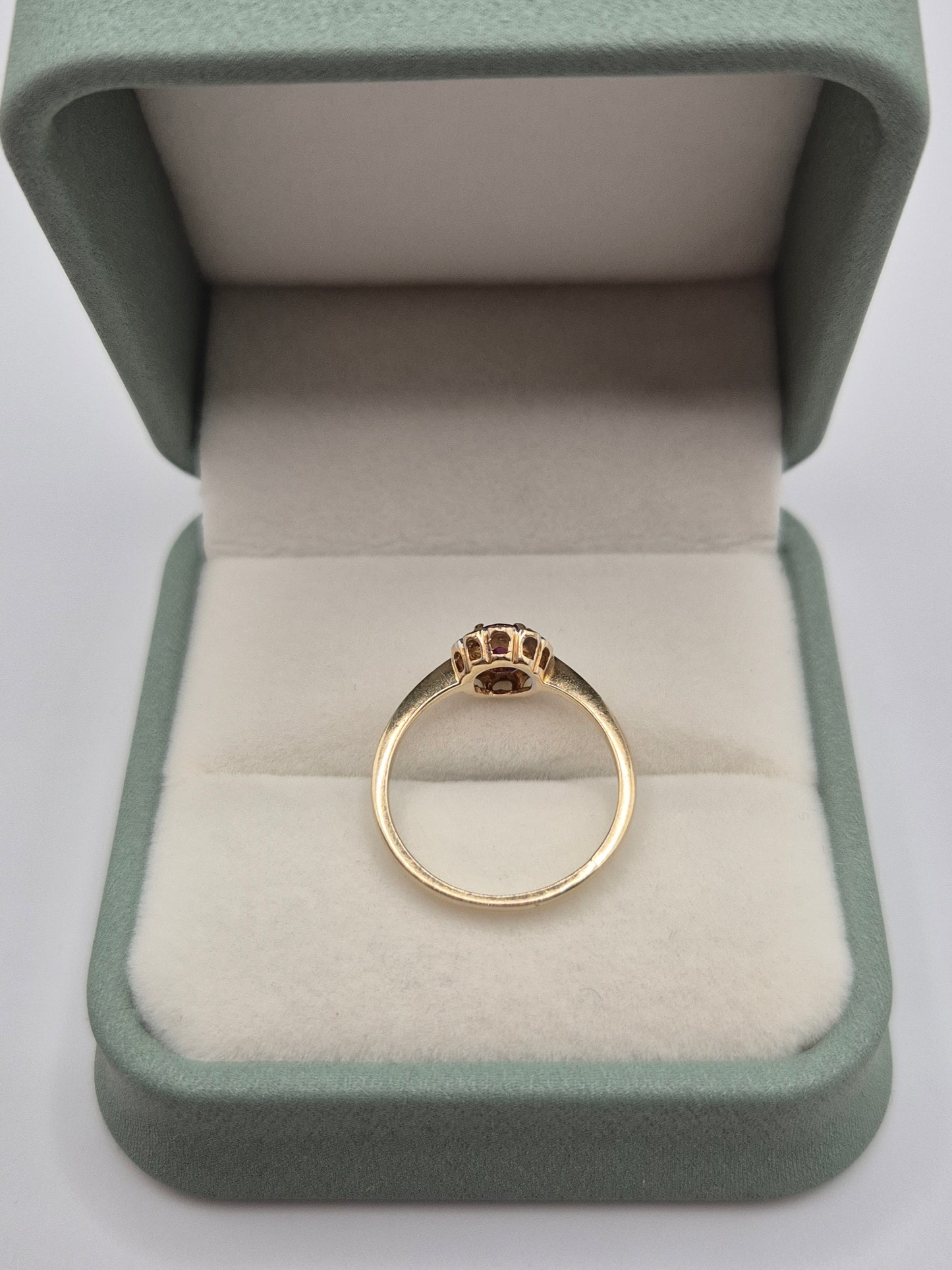 9ct gold ruby and diamond ring