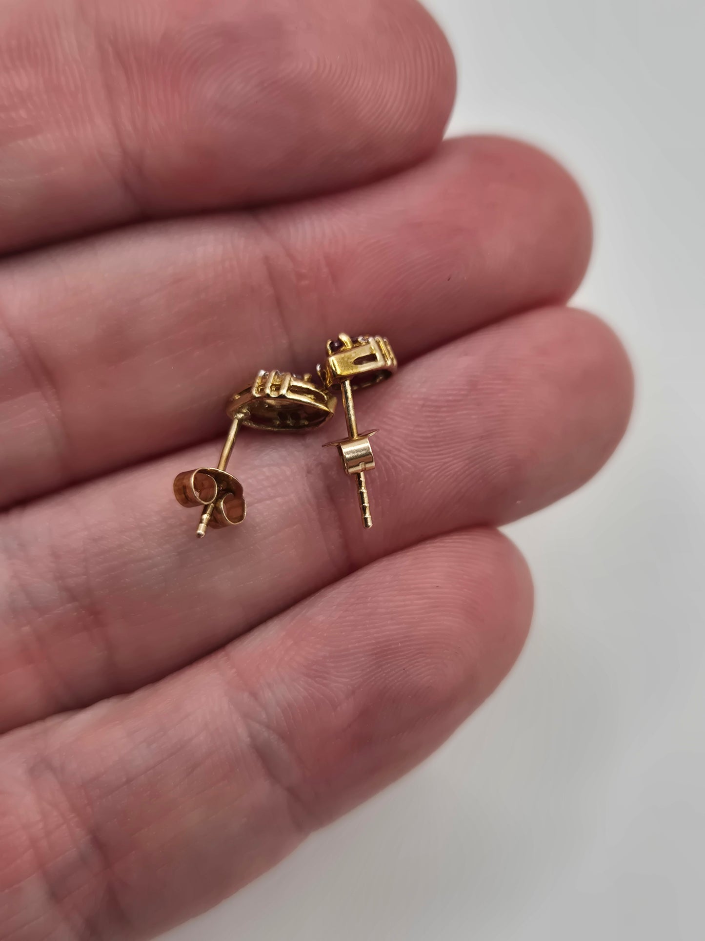 9ct gold amethyst and diamond earrings