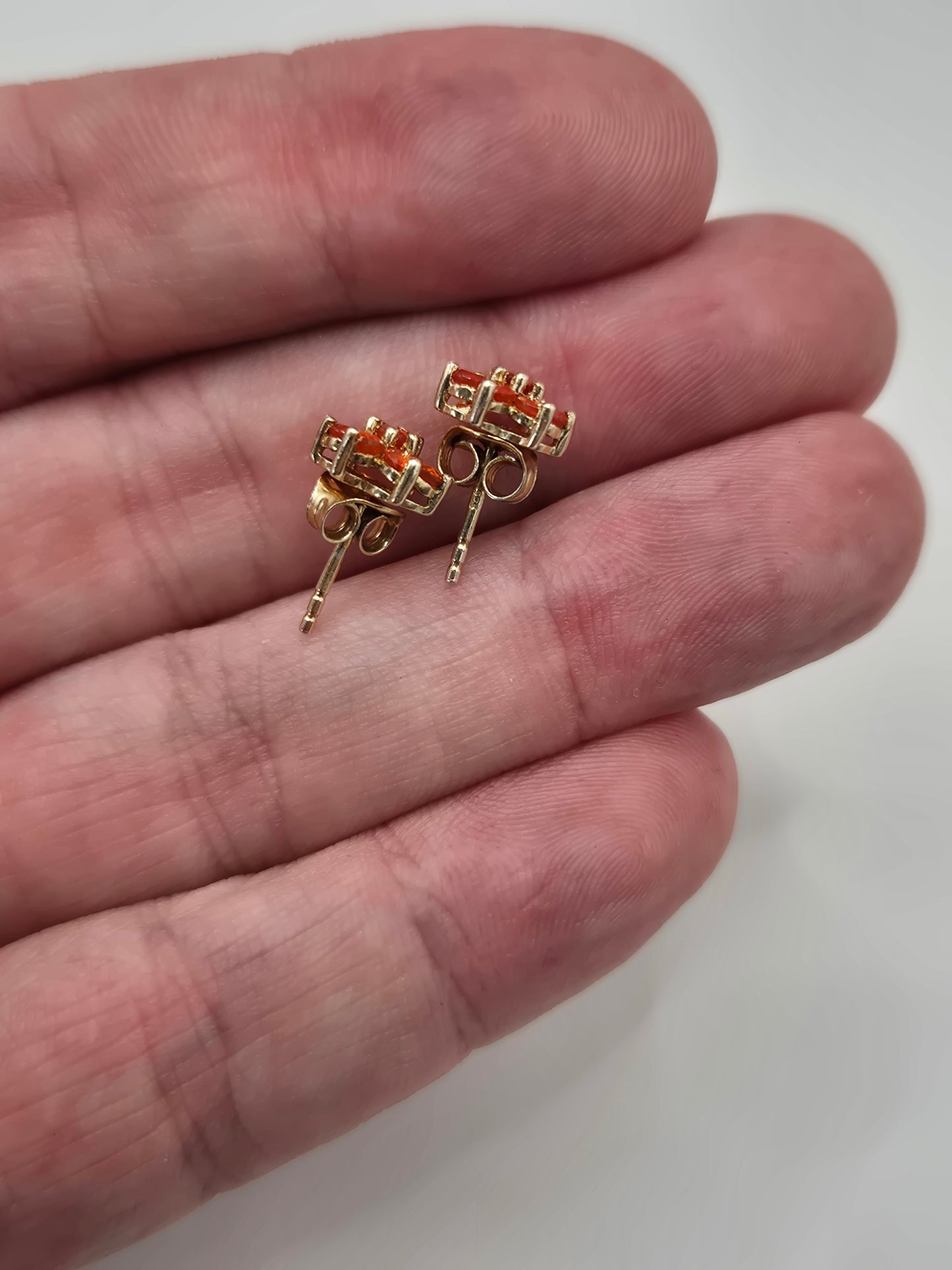 9ct gold fire opal earrings