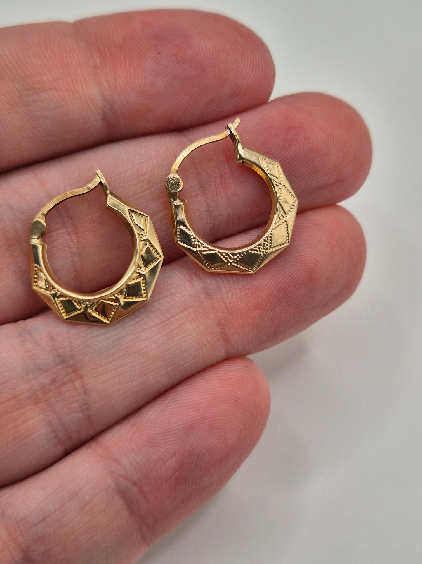 9ct gold creole earrings