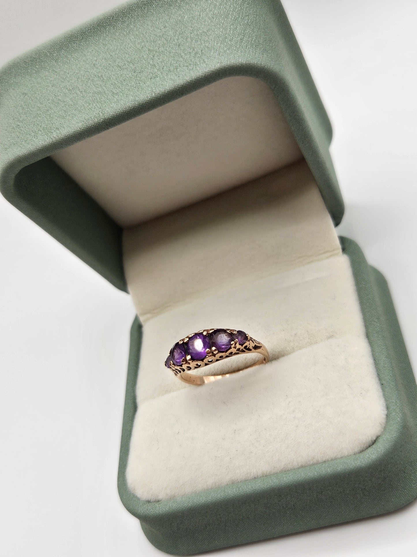 9ct rose gold amethyst ring