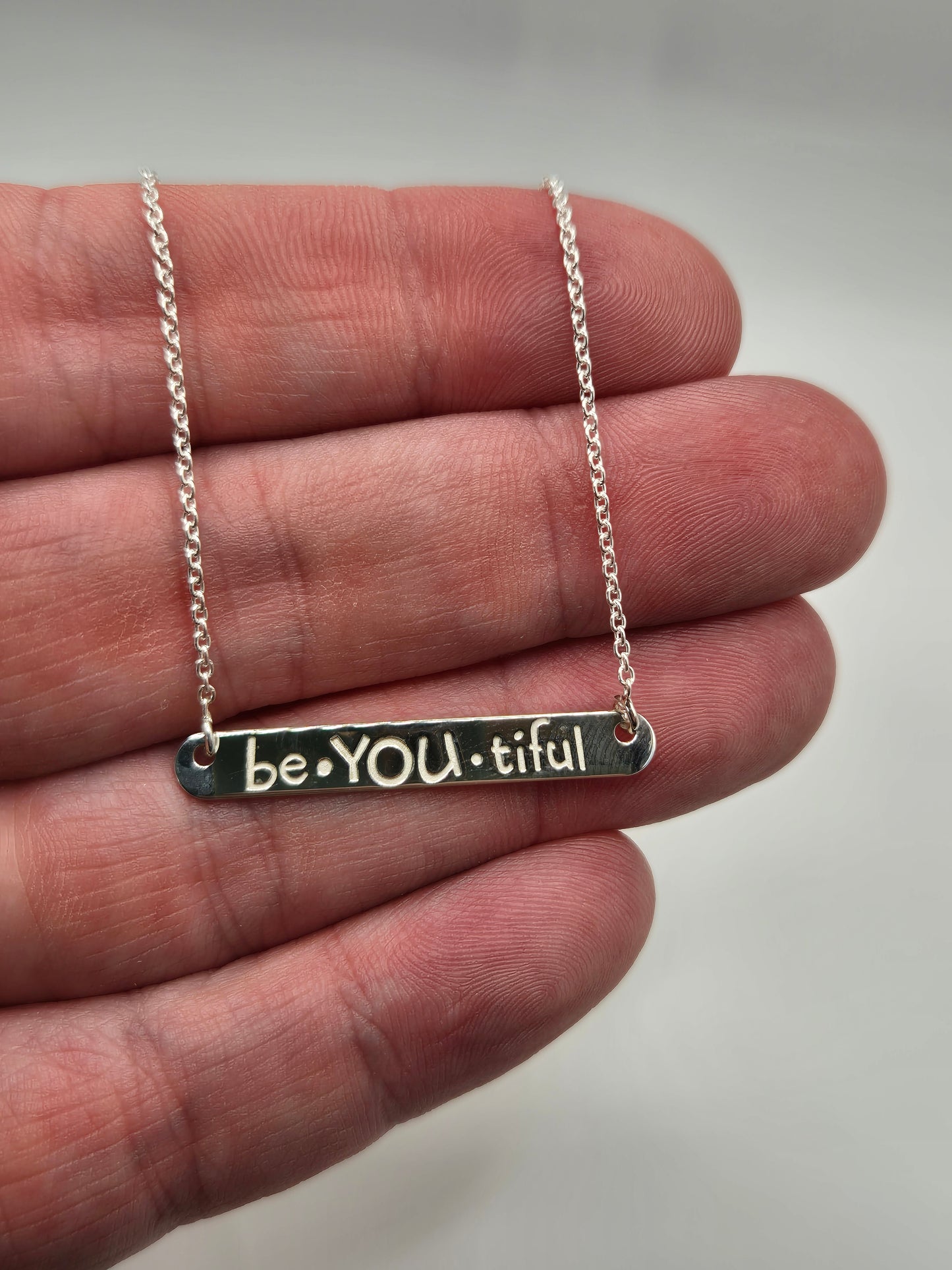 Silver be.you.tiful necklace