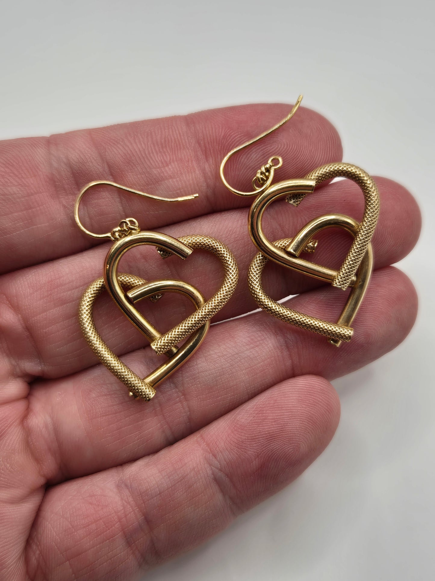 9ct gold heart earrings