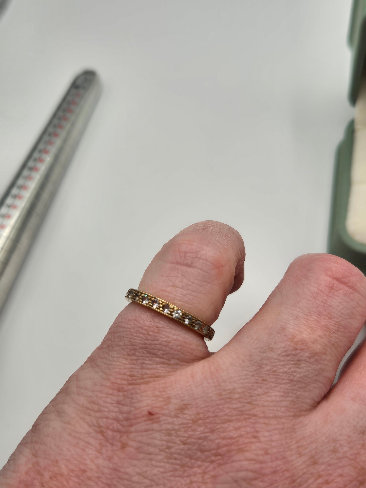 9ct gold cz eternity ring