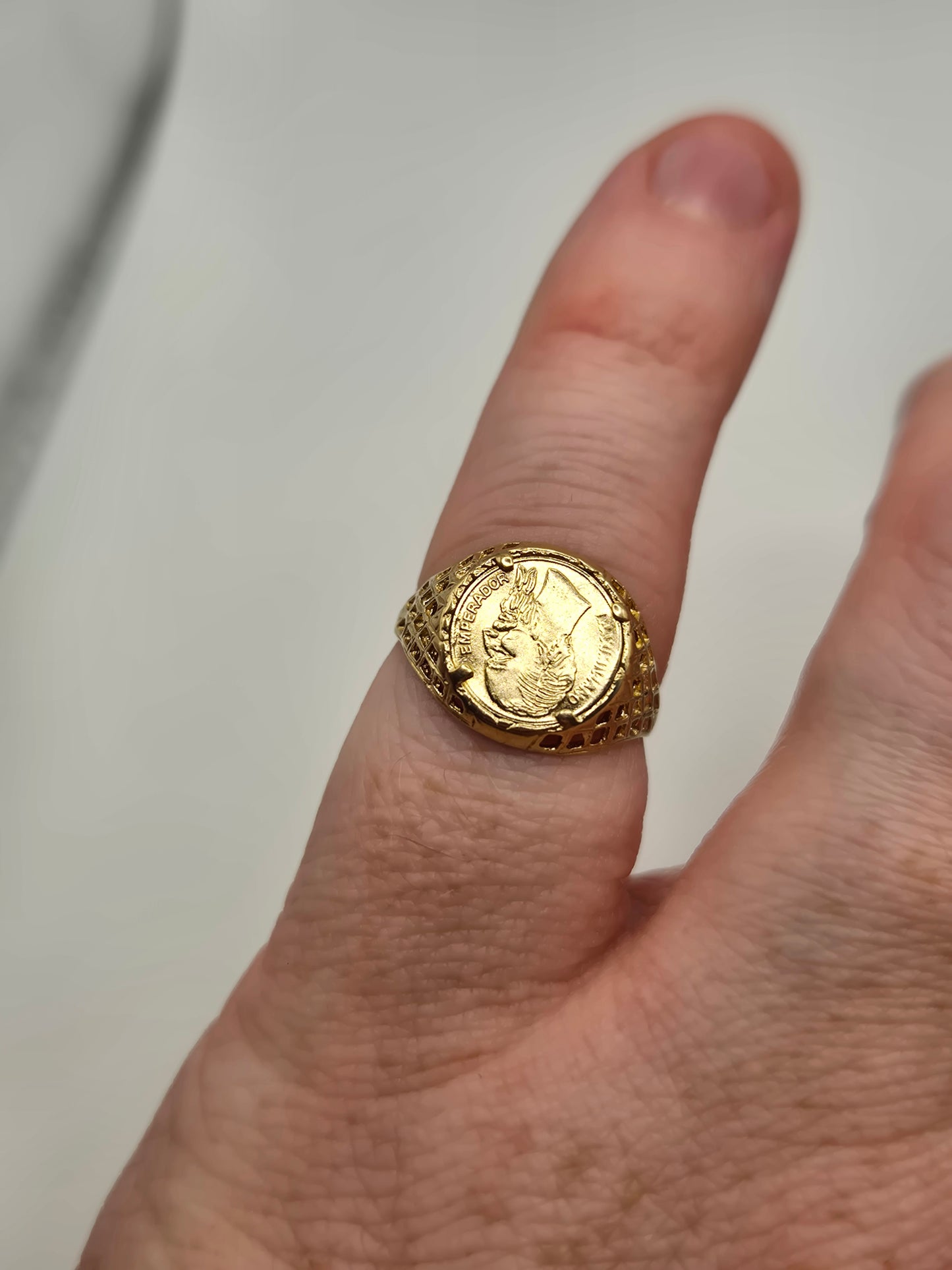9ct gold coin ring