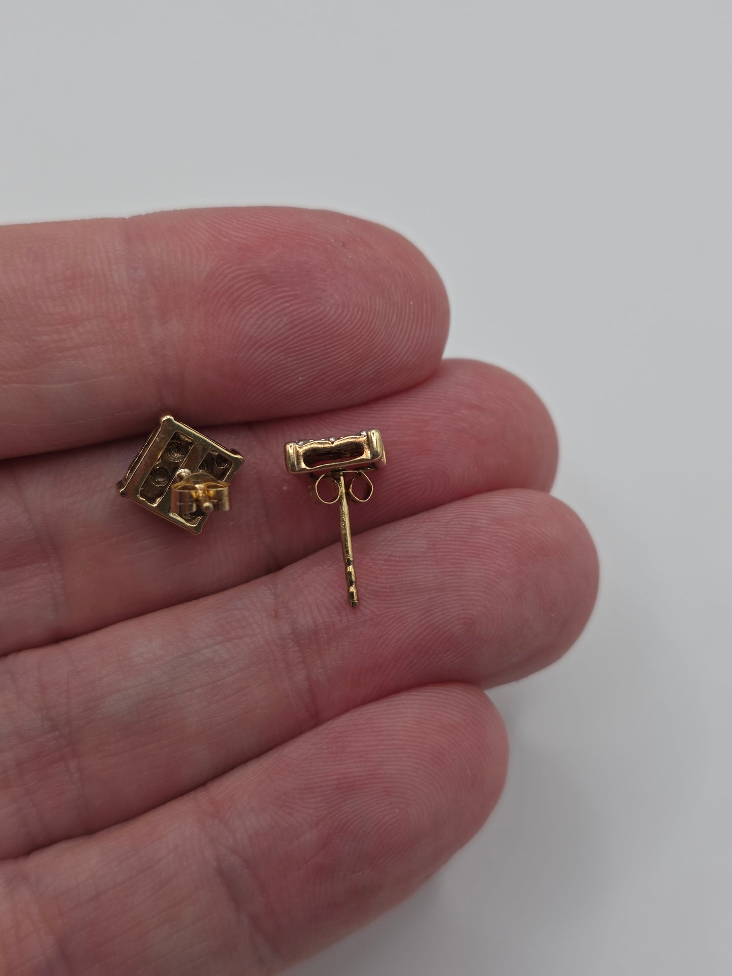 9ct gold diamond earrings