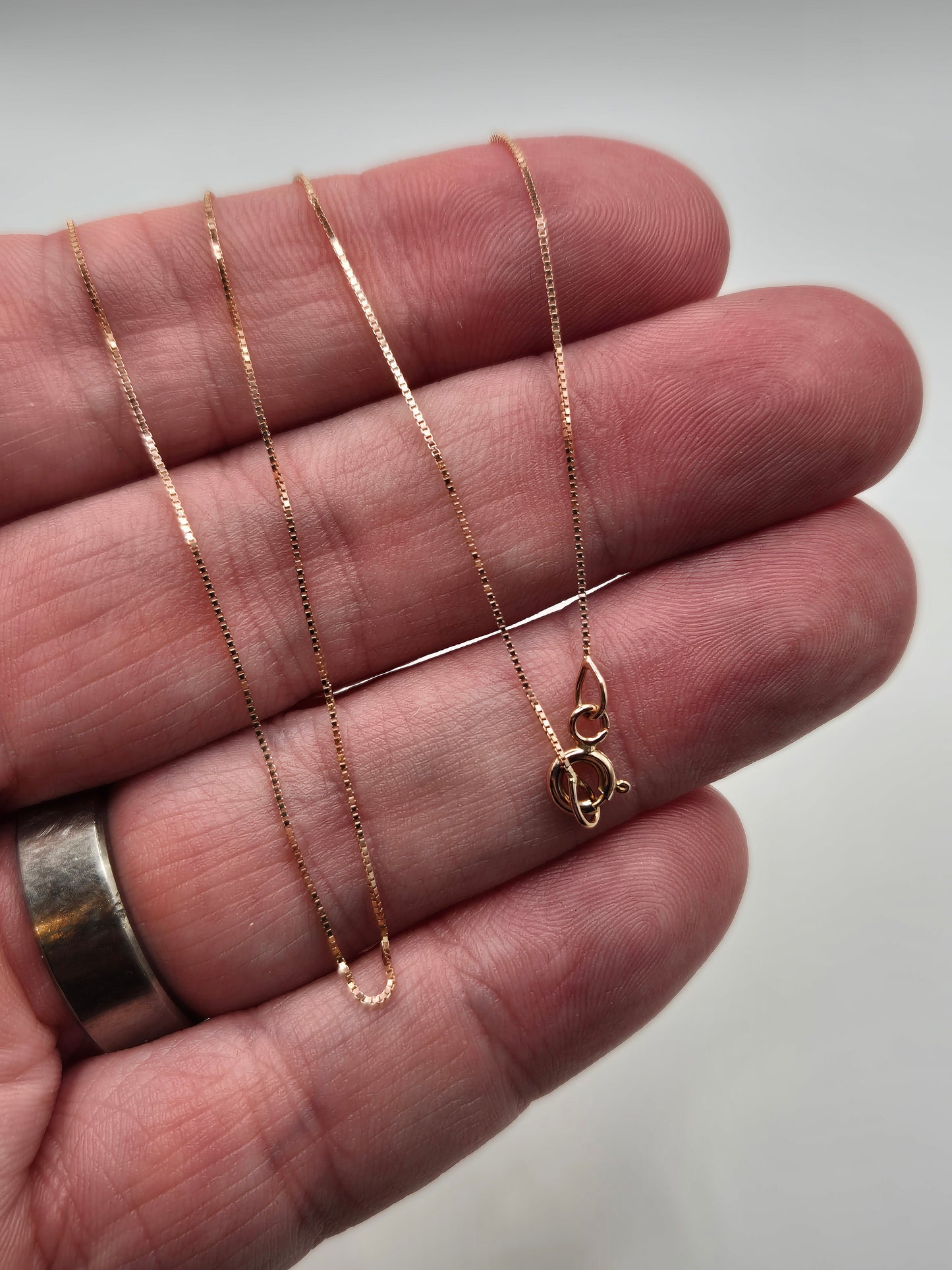 9ct rose gold box link chain