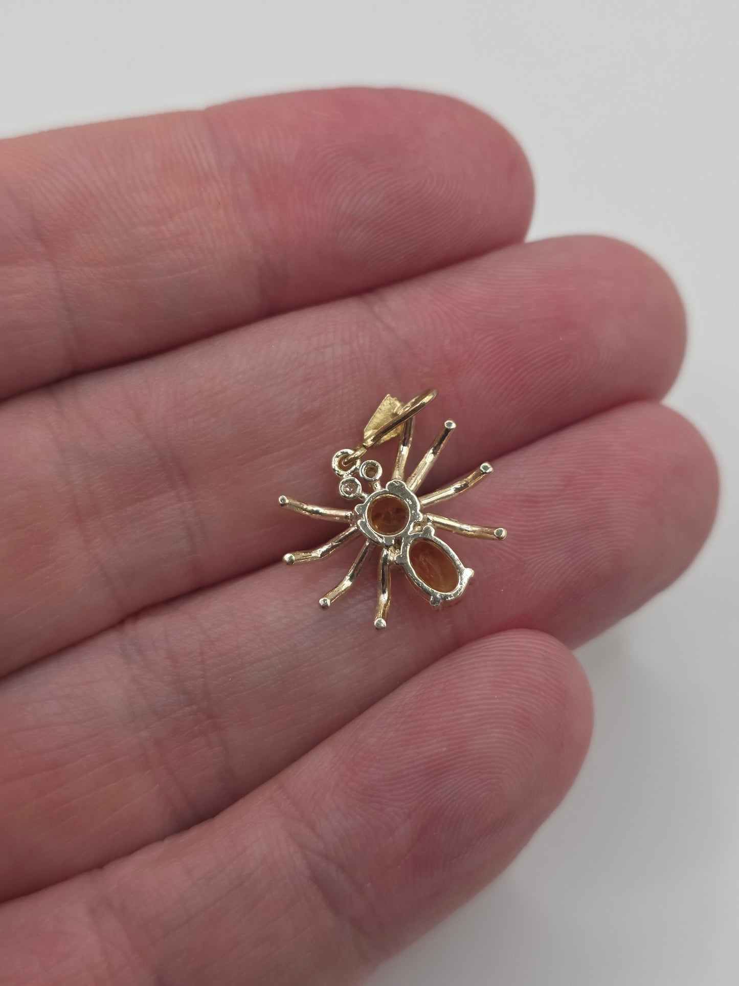 9ct gold citrine a diamond spider pendant