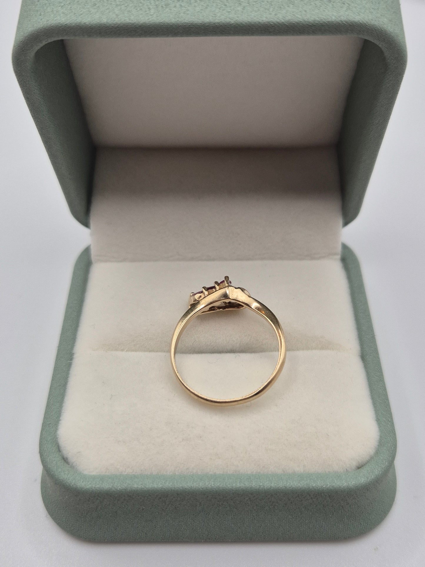 9ct gold ruby and diamond ring