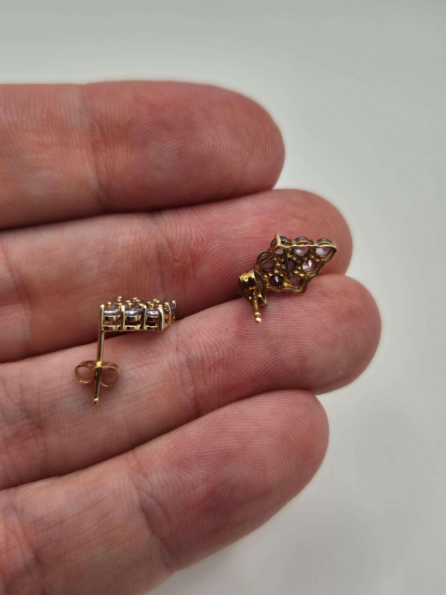 9ct gold tanzanite earrings