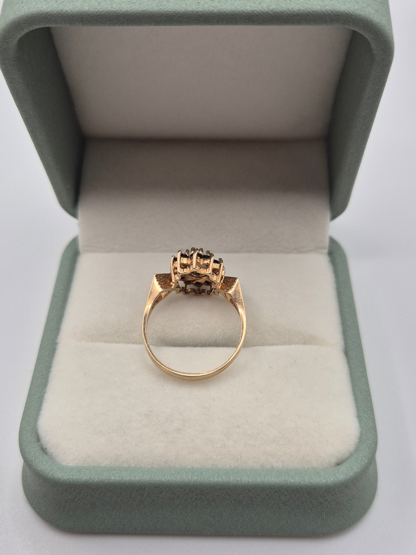 9ct gold opal and sapphire ring