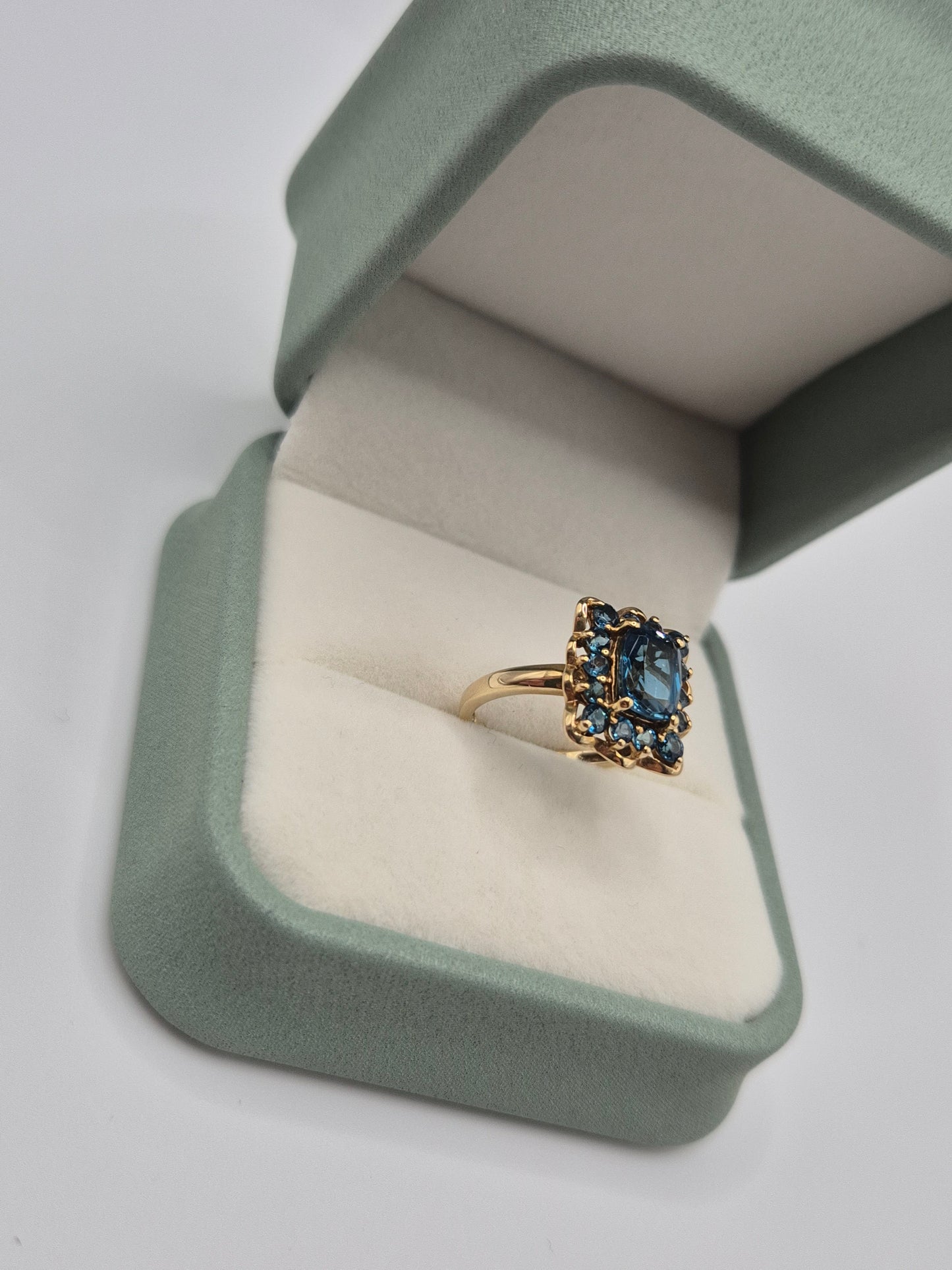 9ct gold blue topaz ring