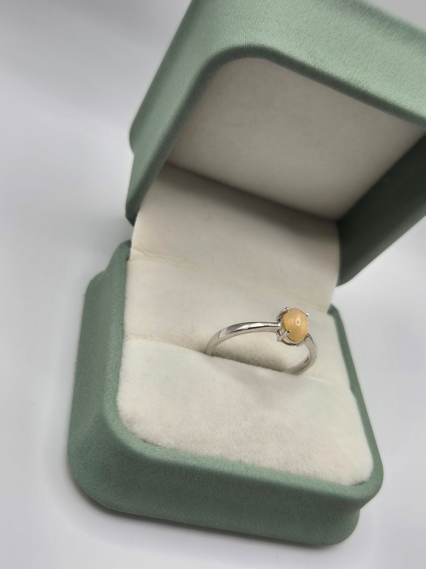 Silver opal ring
