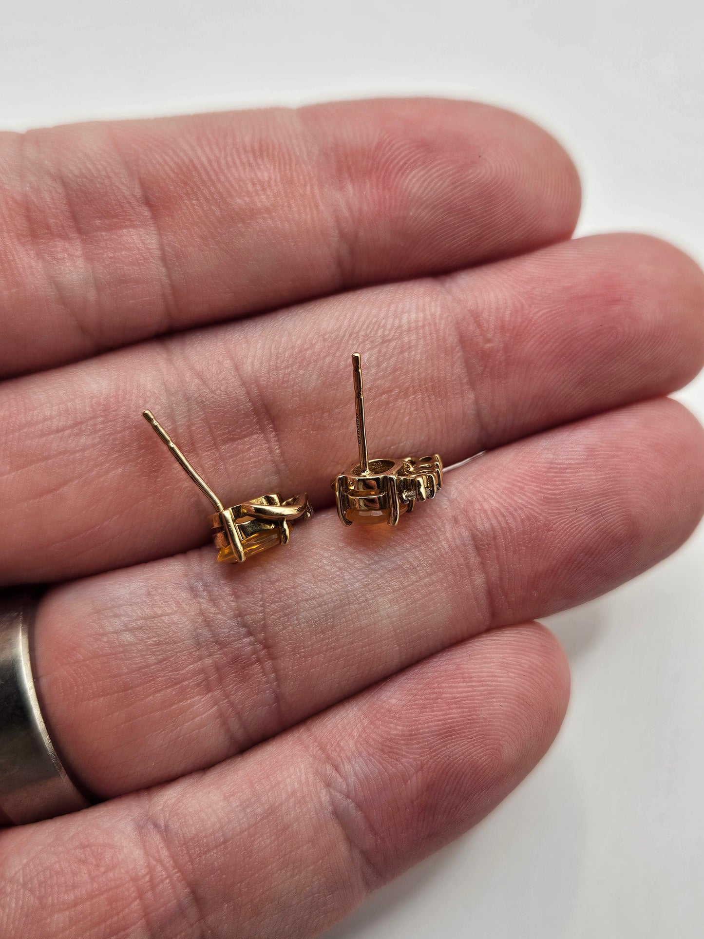 9ct gold opal earrings